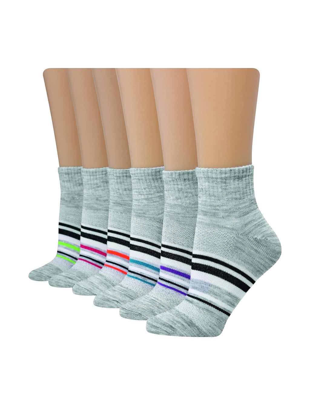 Hanes womens Hanes Women's 6-pair Lightweight Breathable Ventilation Ankle Socks
