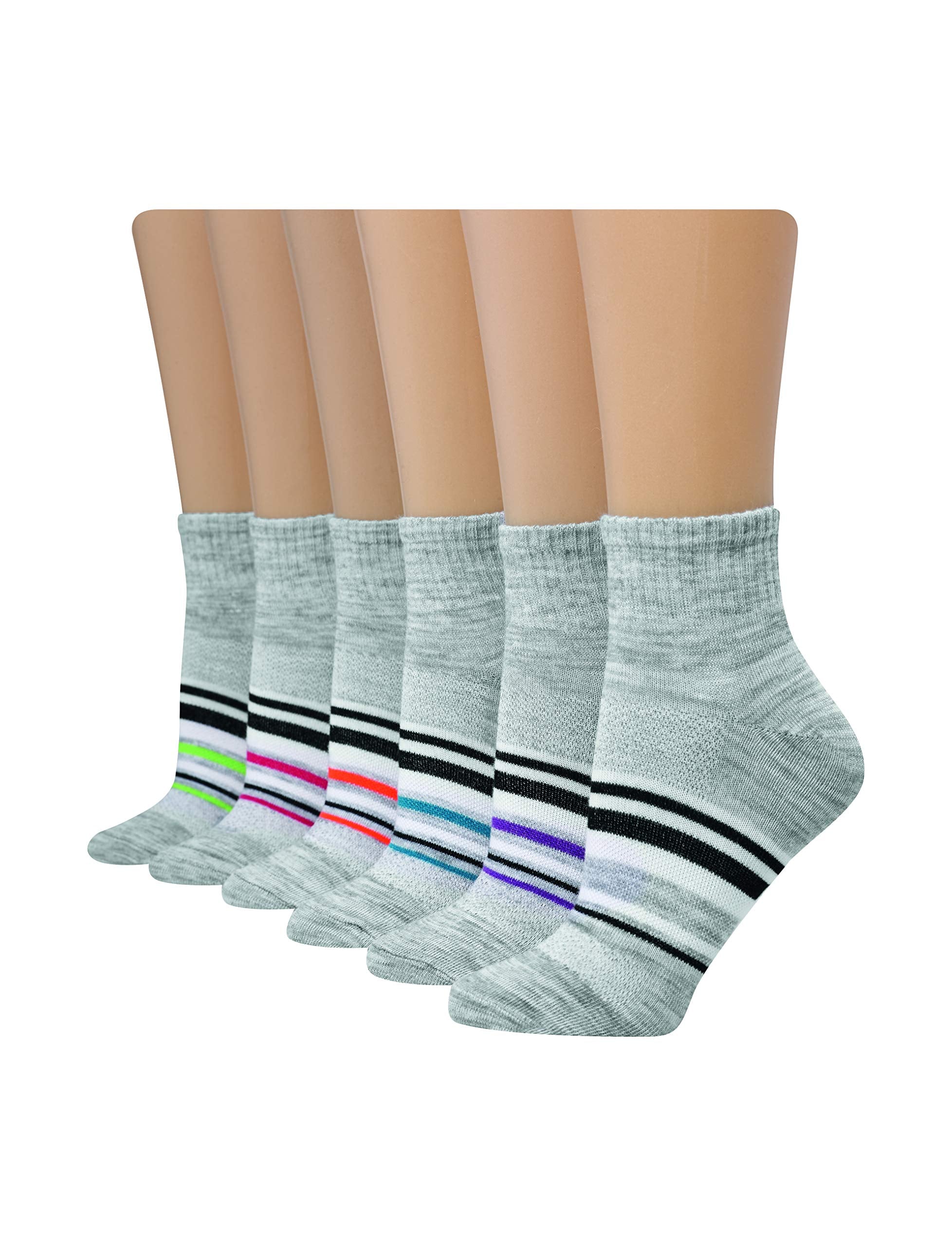 Hanes womens Hanes Women's 6-pair Lightweight Breathable Ventilation Ankle Socks