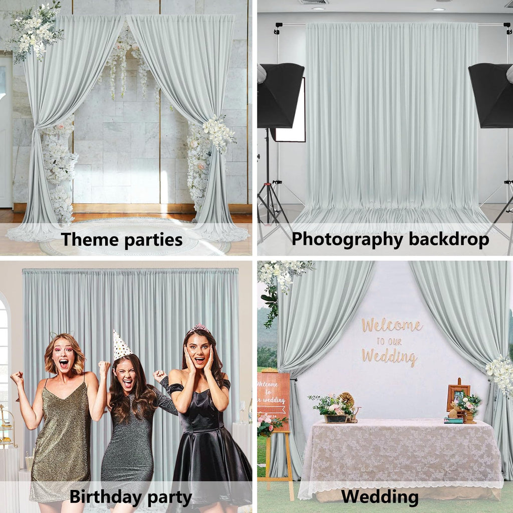 10 x 10 Feet Black A Backdrop Curtain for Partie, Background Curtains for Photoshoot, Birthday, Wedding, Halloween, Thanksgiving, Christmas, New Year Party Decorations 5Ft x 10Ft, 2 Panels
