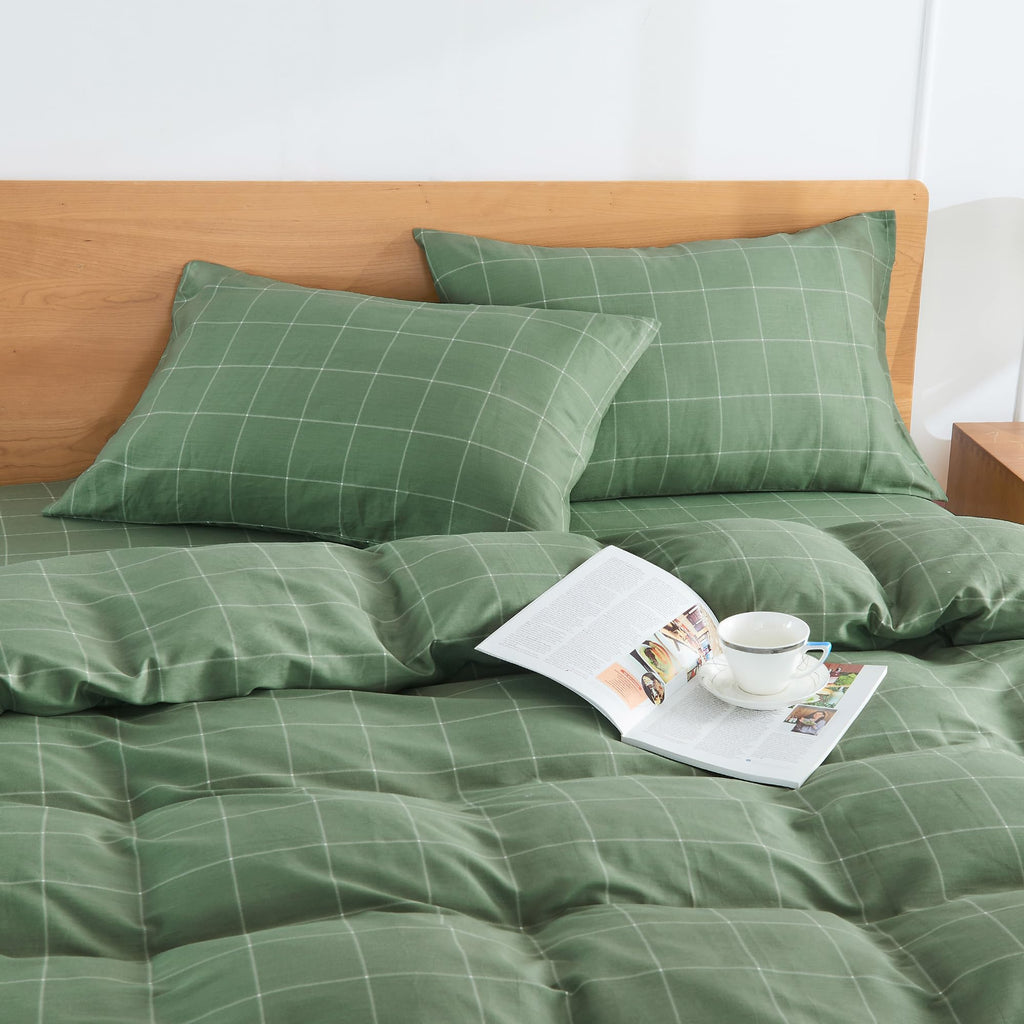 JELLYMONI Cotton Striped Pillowcases Set of 2, Sage Green, Standard | Soft breathable feel, Envelope closure, 400TC cotton, Machine washable, Gentle on skin
