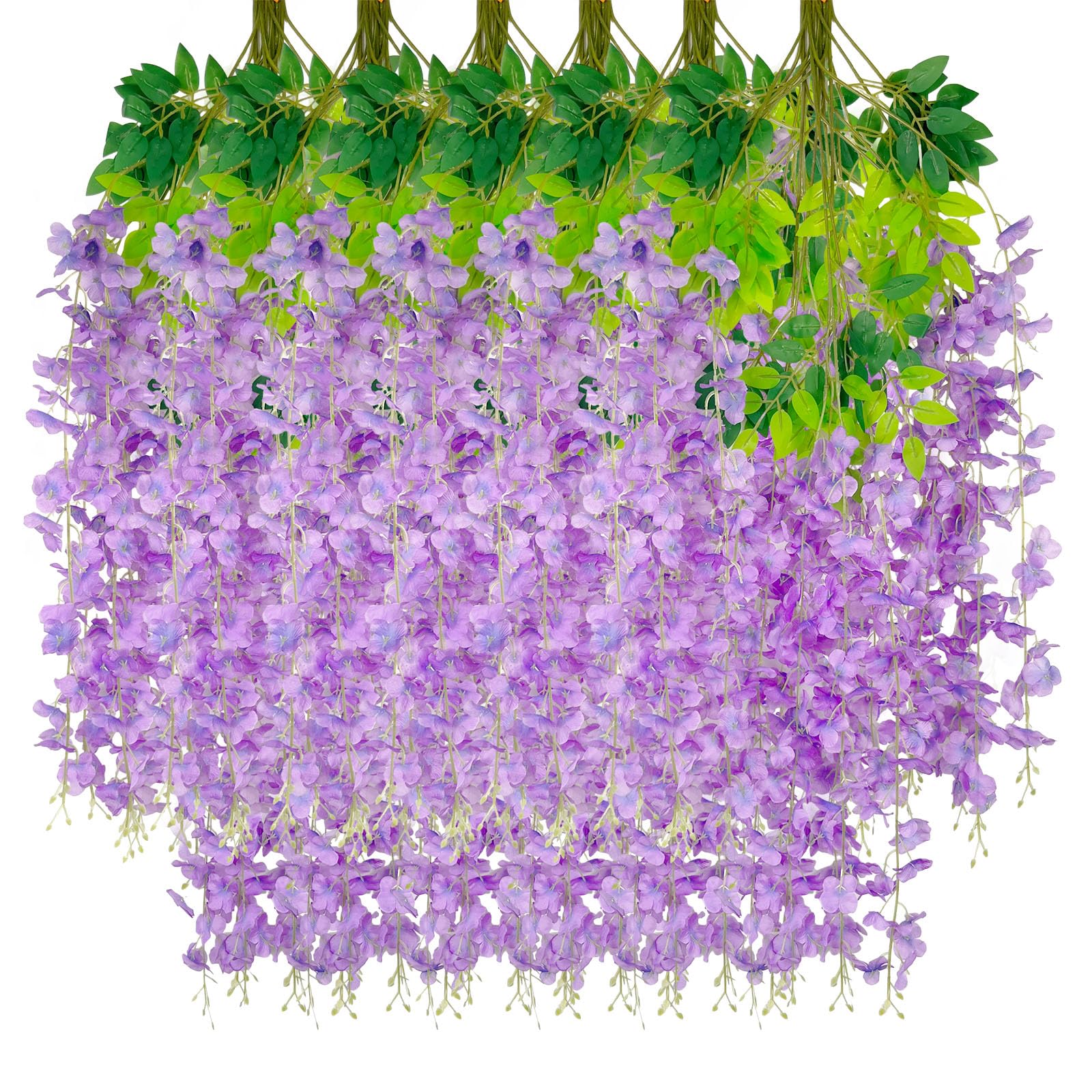 5 Pack Pink Wisteria Hanging Flowers Garland, 3.77 Feet Artificial Flower Vines, Fake Wisteria, Artificial Vines Hanging Garland for Backdrop Outdoor Yard Garden Decor