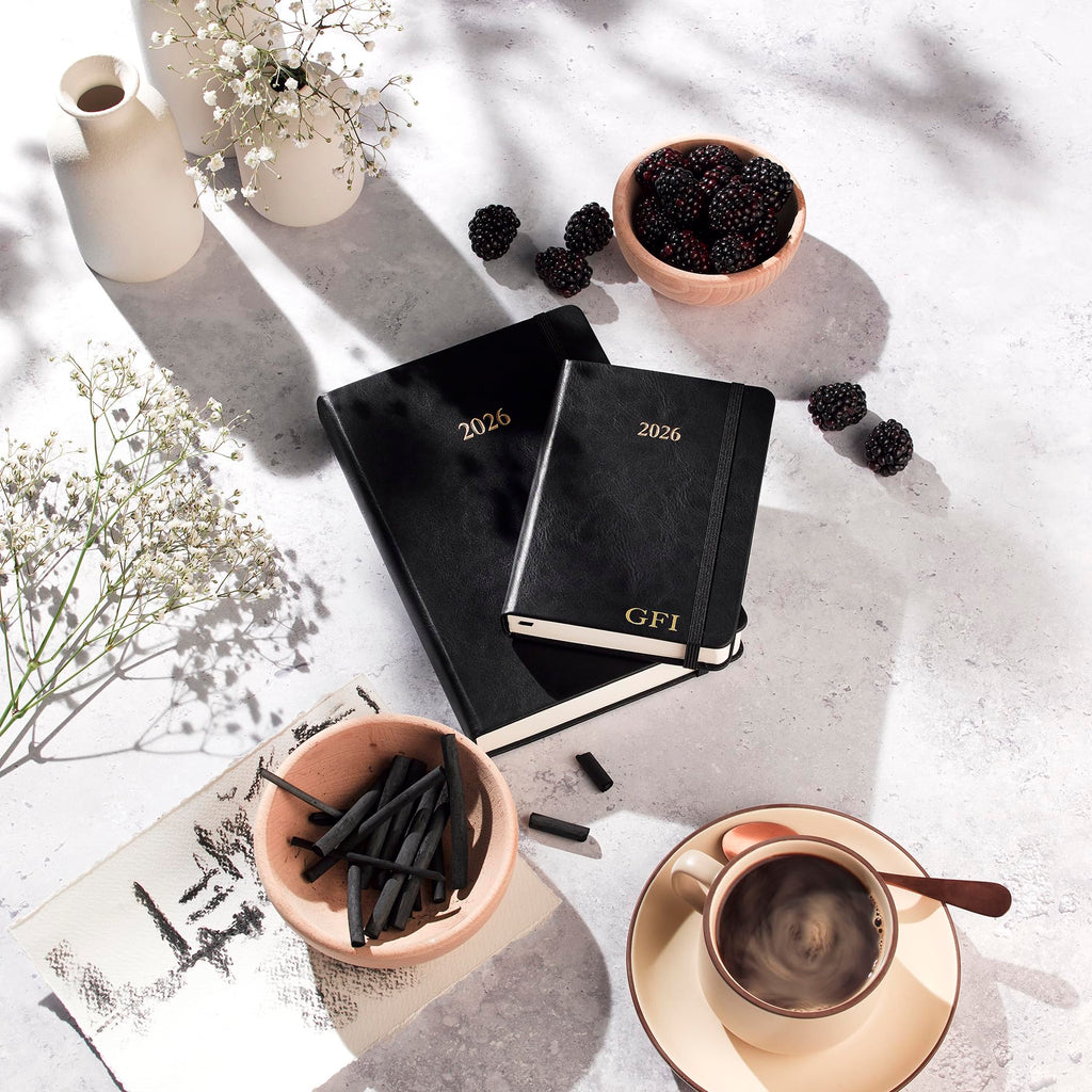 Wykeham's Executive 2026 Daily Journal Planner – US Public Holidays & Format – Customization Available (Brown, 6" x 4.5")