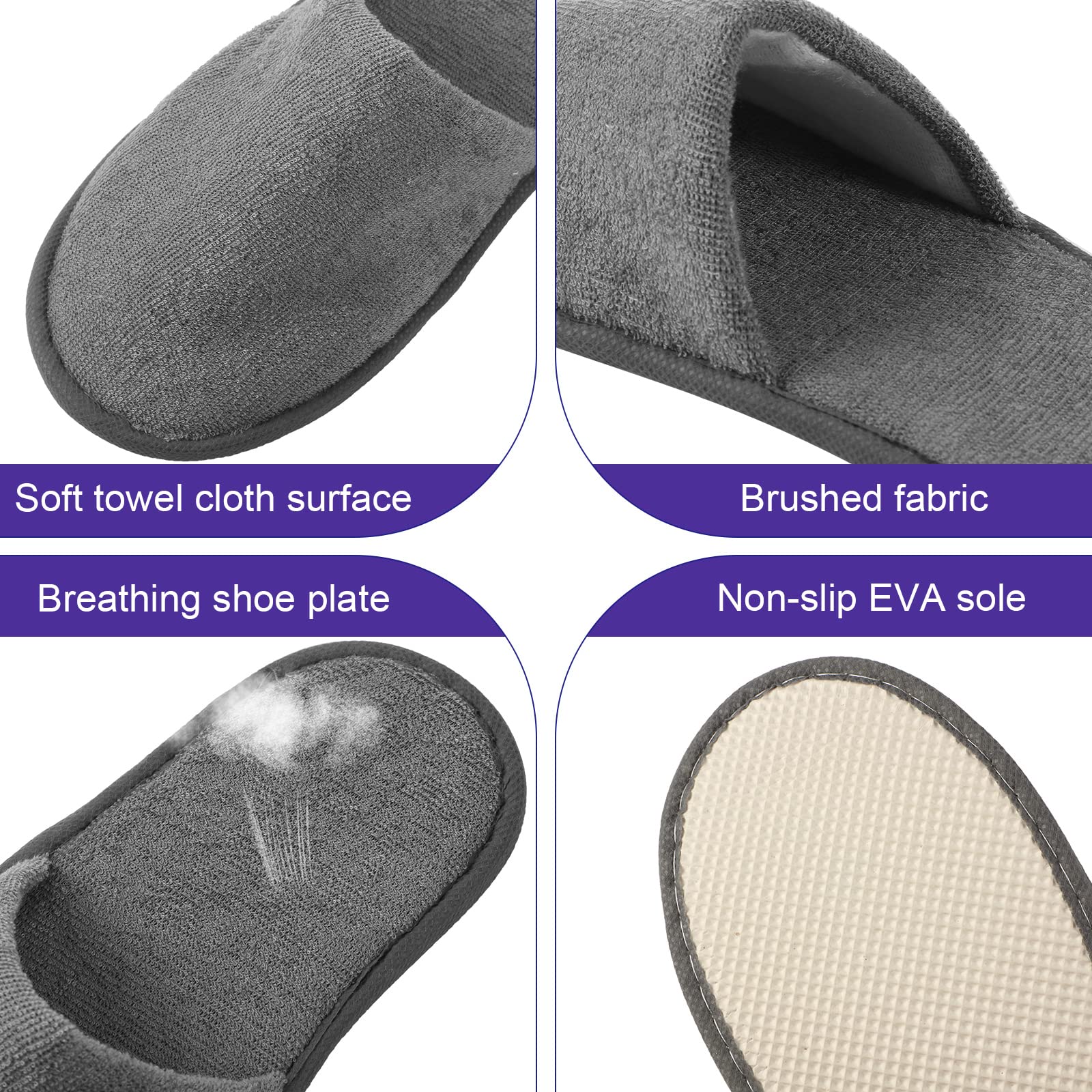 Geyoga 24 Pairs Disposable Slippers for Guests Bulk 2 Size Cotton Soft Spa Hotel House Slippers for Women Men Wedding Party Shoeless Home Indoor Travel