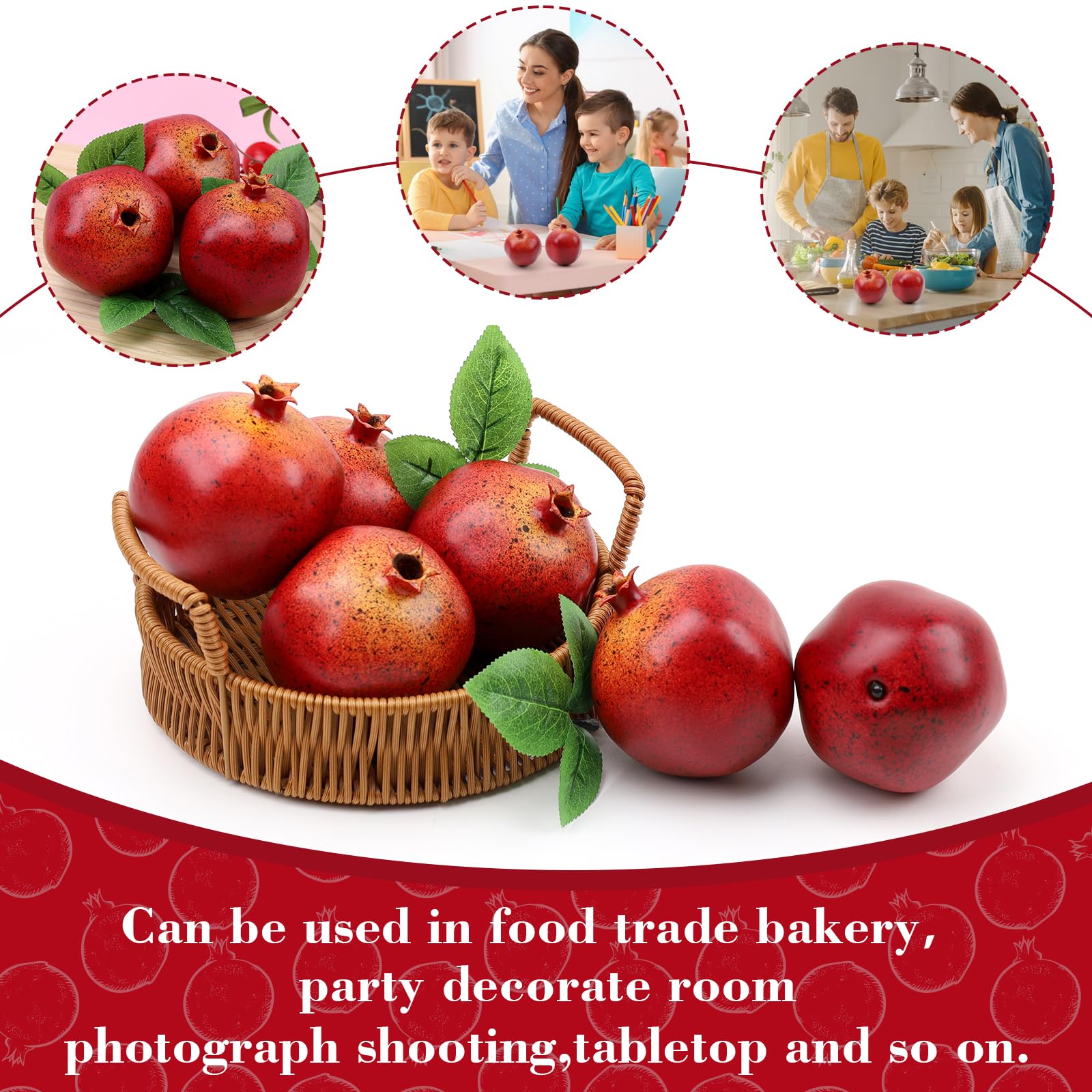 6 Pcs Faux Brown Pears - Realistic Fake Pear Artificial Fruit Decorations for Table Centerpiece, Decorative Artificial Pear for Home Kitchen Decor
