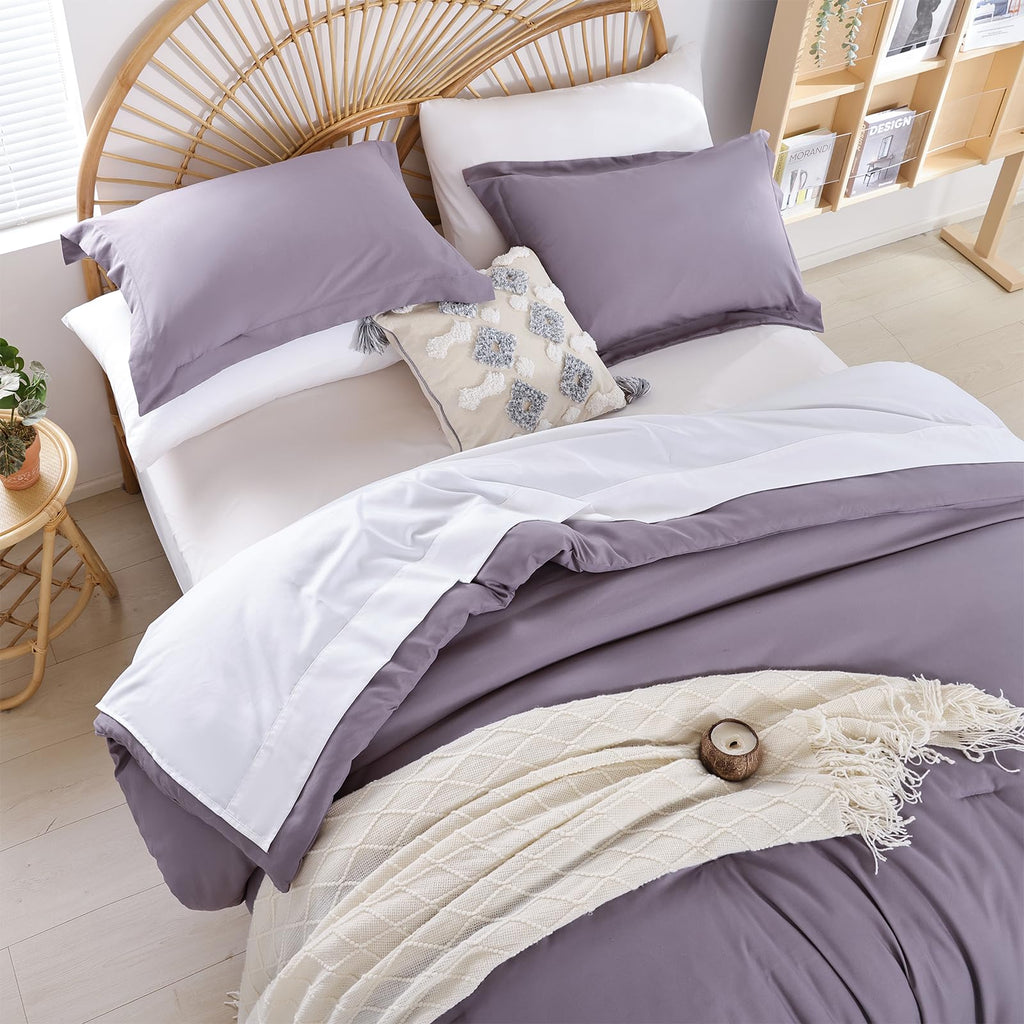 Beige Twin Comforter Set with Sheets - 5 Pieces Bed in a Bag Twin