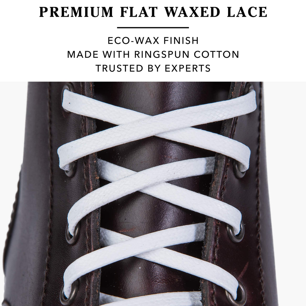 Premium Flat Waxed Cotton Boot Laces - Cobbler's Choice Shoe Laces - Durable and Beautiful!