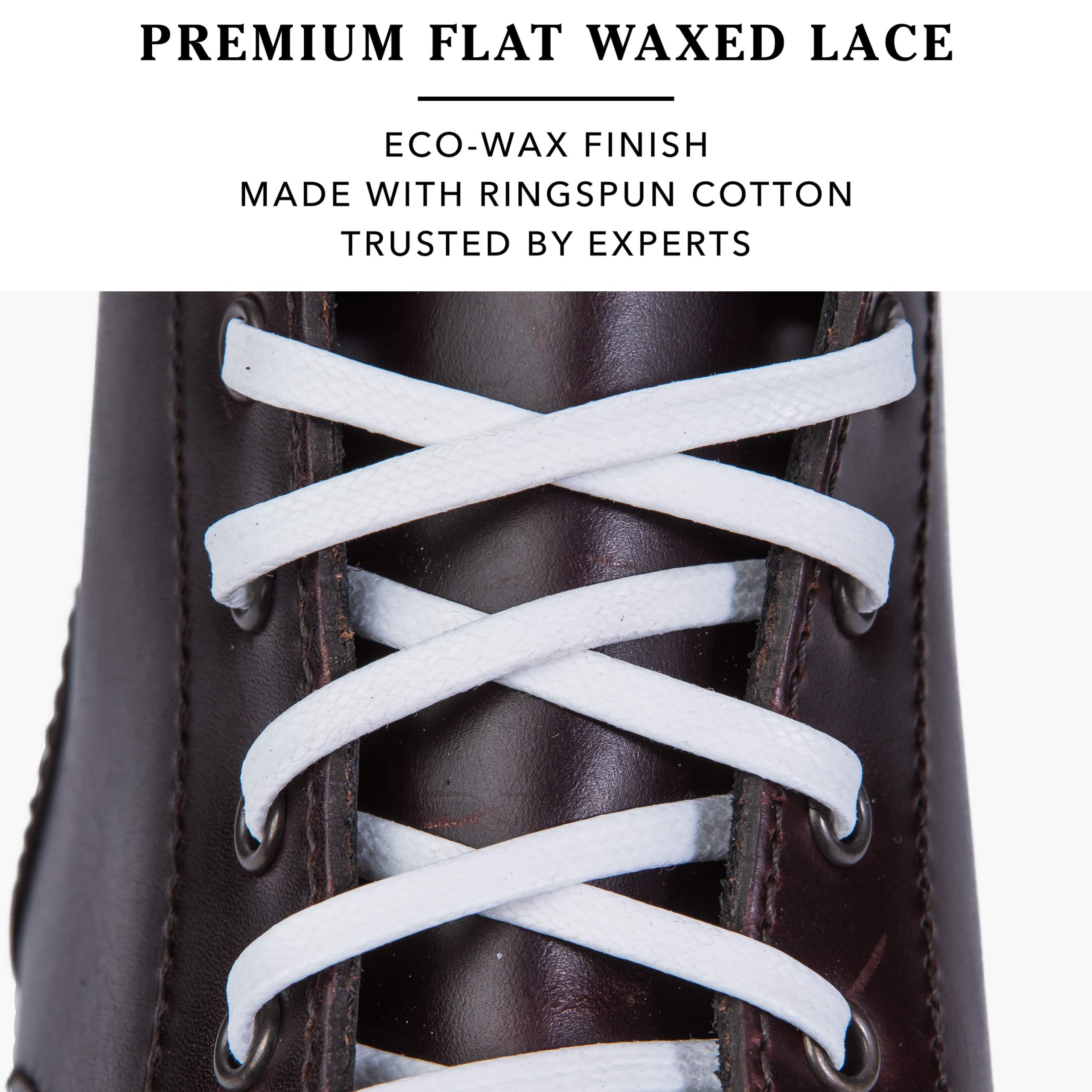 Premium Flat Waxed Cotton Boot Laces - Cobbler's Choice Shoe Laces - Durable and Beautiful!