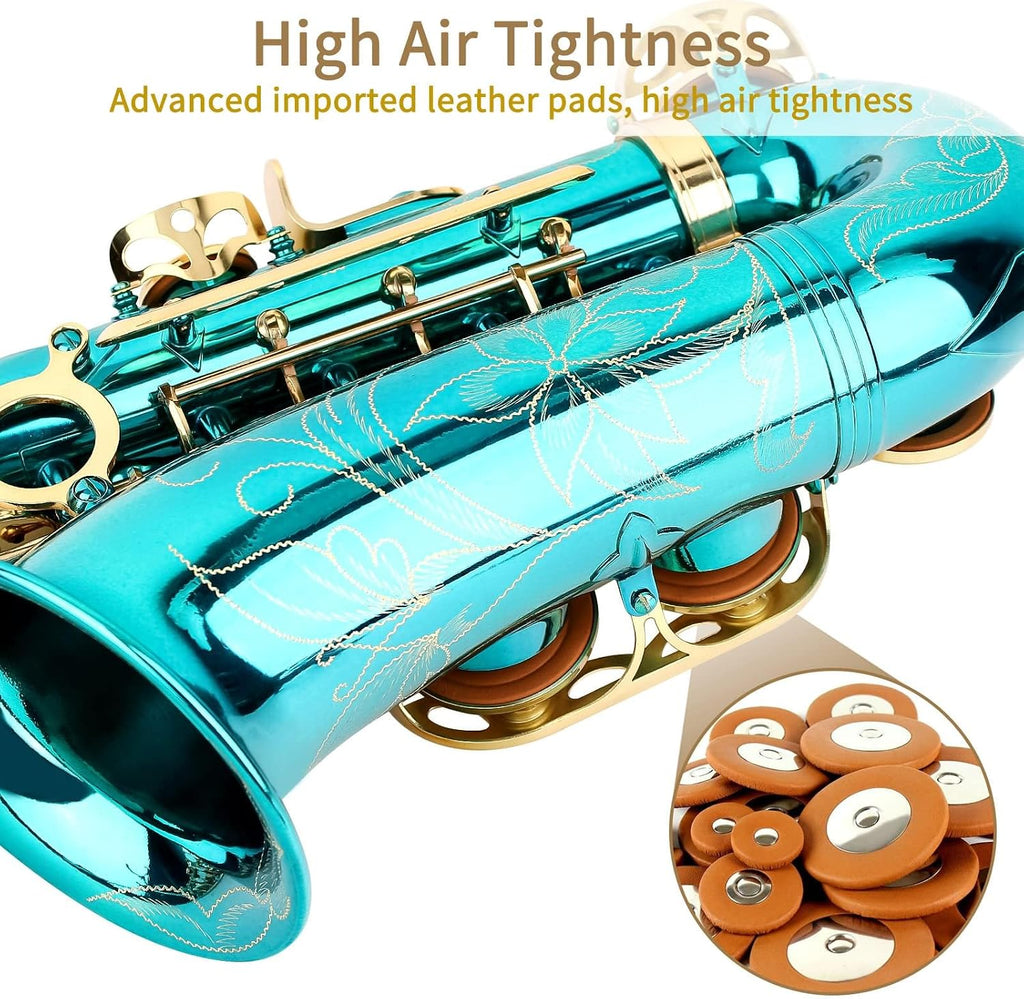 Eb Sky Blue Alto Saxophone - Beginner & Student Model, Professional Quality