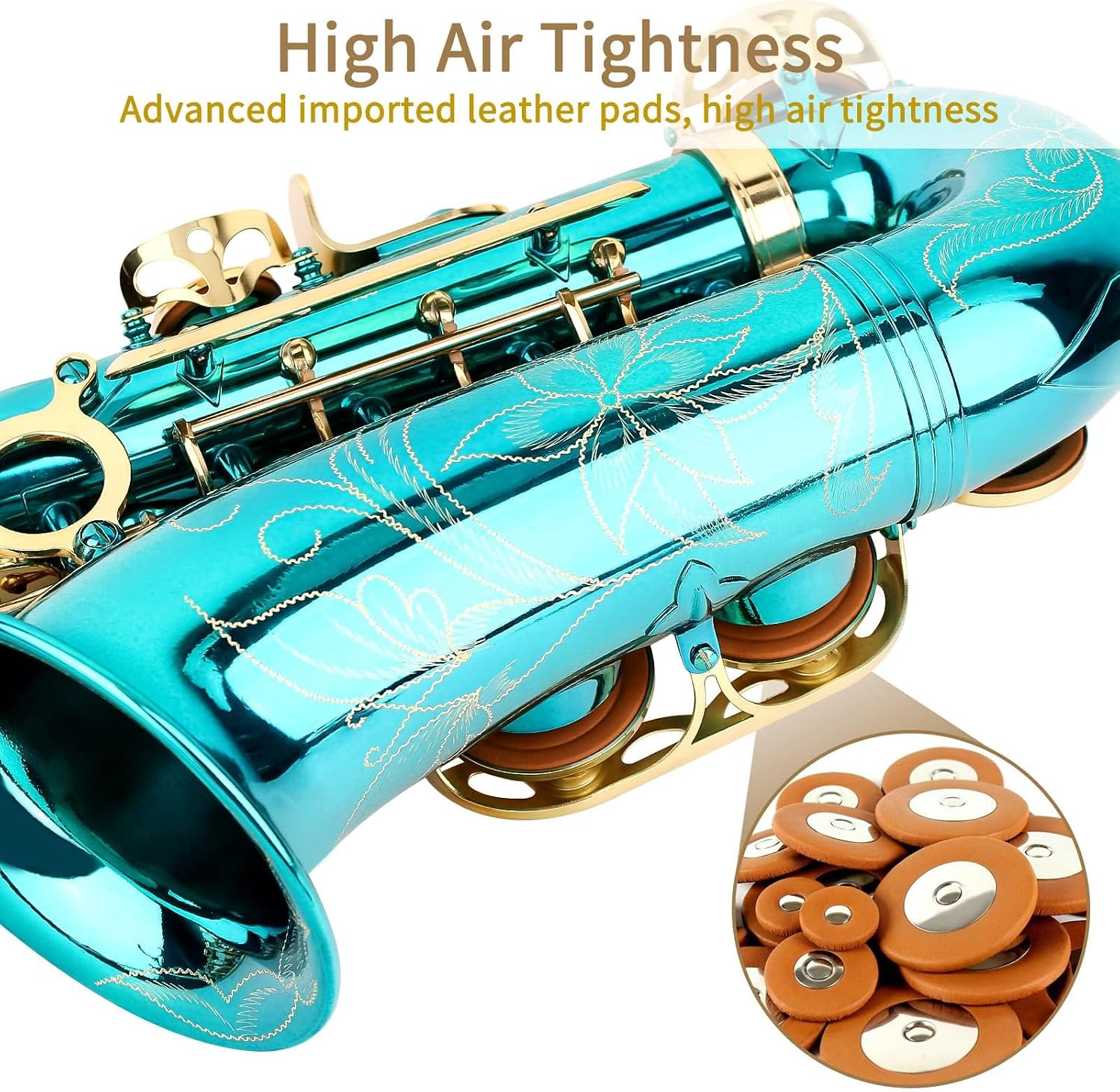 Eb Sky Blue Alto Saxophone - Beginner & Student Model, Professional Quality