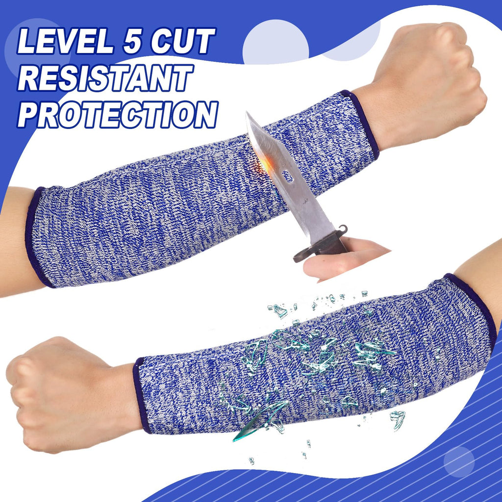 Sintege 3 Pairs Arm Protectors for Thin Skin and Bruising Cut Resistant Forearm Sleeve Level 5 Arm Burn Protection Sleeve (Black,7.9 Inch)