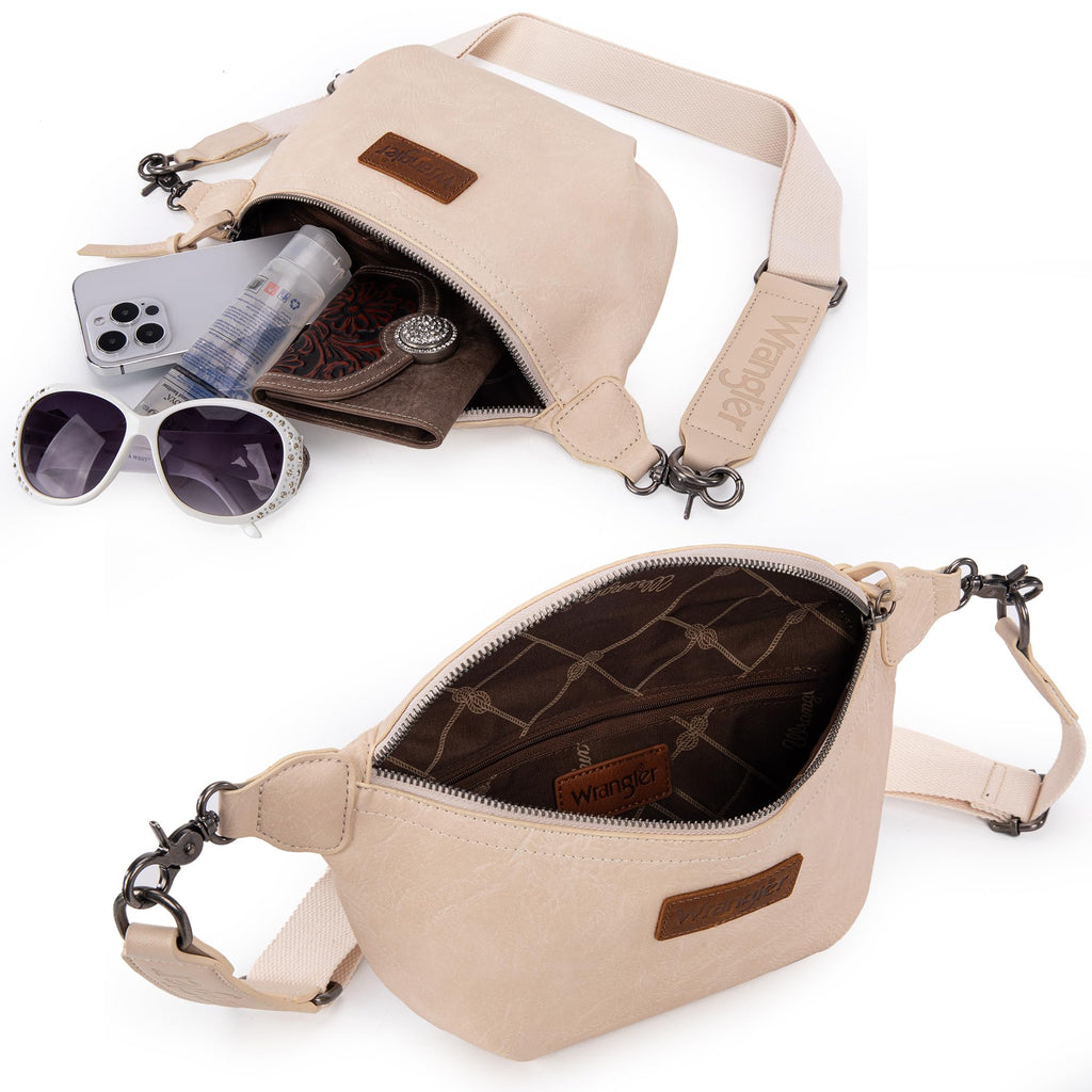 Wrangler Crossbody Bags for Women Large Fanny Packs Bum Bag Travel Belt Bags Sling Purse