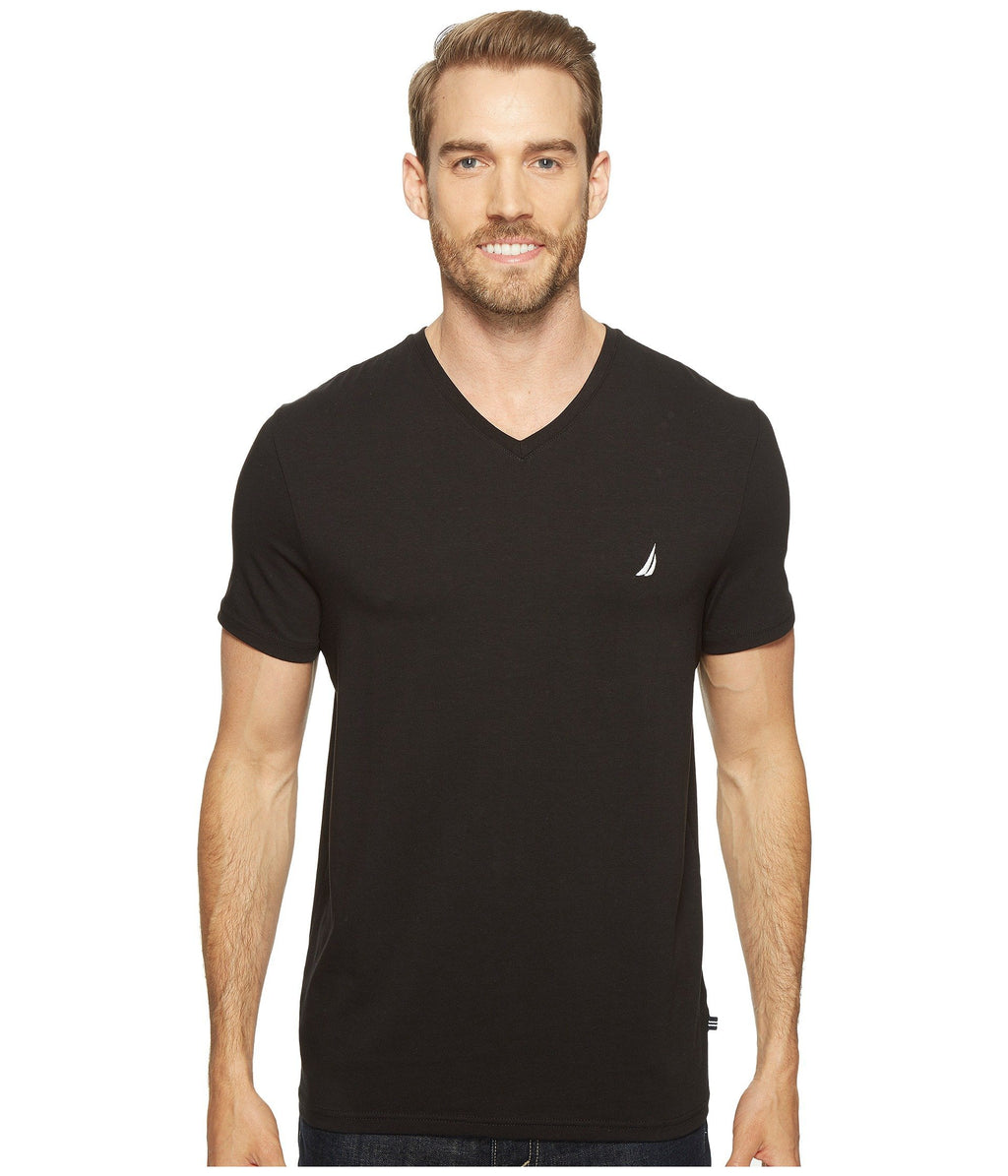 Nautica Mens Short Sleeve Solid Slim Fit V-Neck T-Shirt
