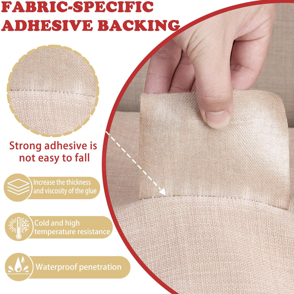 Gheeidau Linen Repair Tape 4x70 Inch Self-Adhesive Couch Patch Repair Fabric Patch for Furniture,Sofas,Cushion,Chairs,Bags,Linen Goods(Beige)