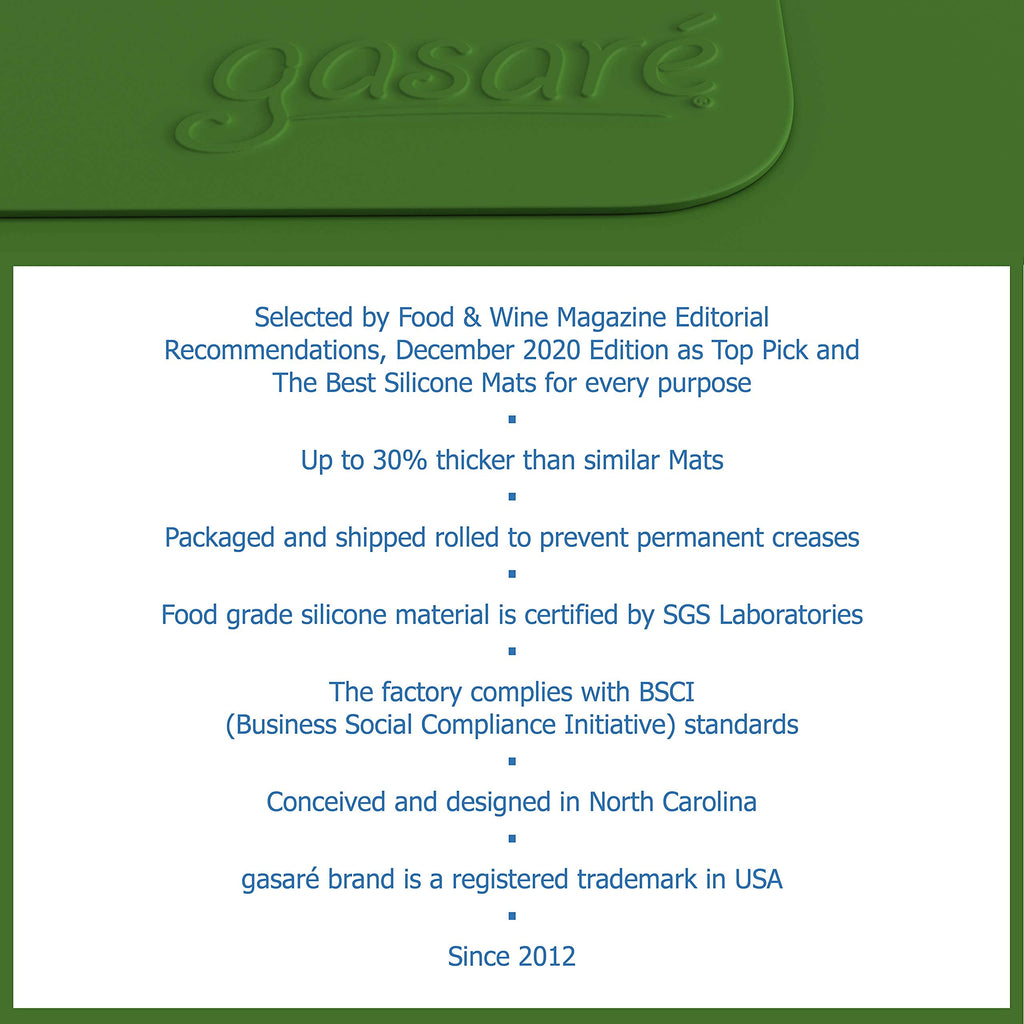 GASARE, Set of 2, Extra Large, Thick, Silicone Mats for Kitchen Counter, Heat Resistant Mats, Countertop Protector, Non-Slip, Easy to Clean, 25 x 17 Inches x 1.4mm, Black