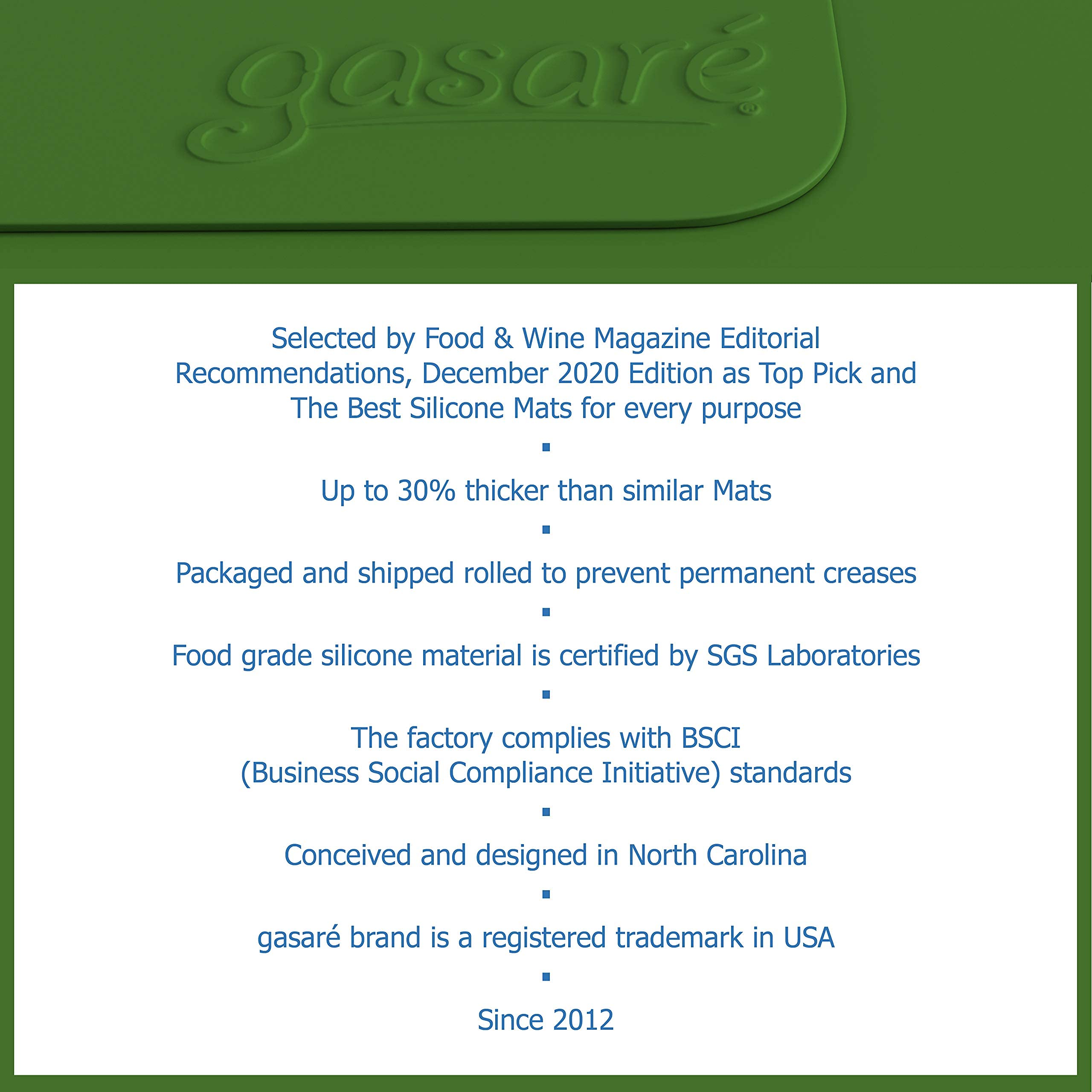 GASARE, Set of 2, Extra Large, Thick, Silicone Mats for Kitchen Counter, Heat Resistant Mats, Countertop Protector, Non-Slip, Easy to Clean, 25 x 17 Inches x 1.4mm, Black