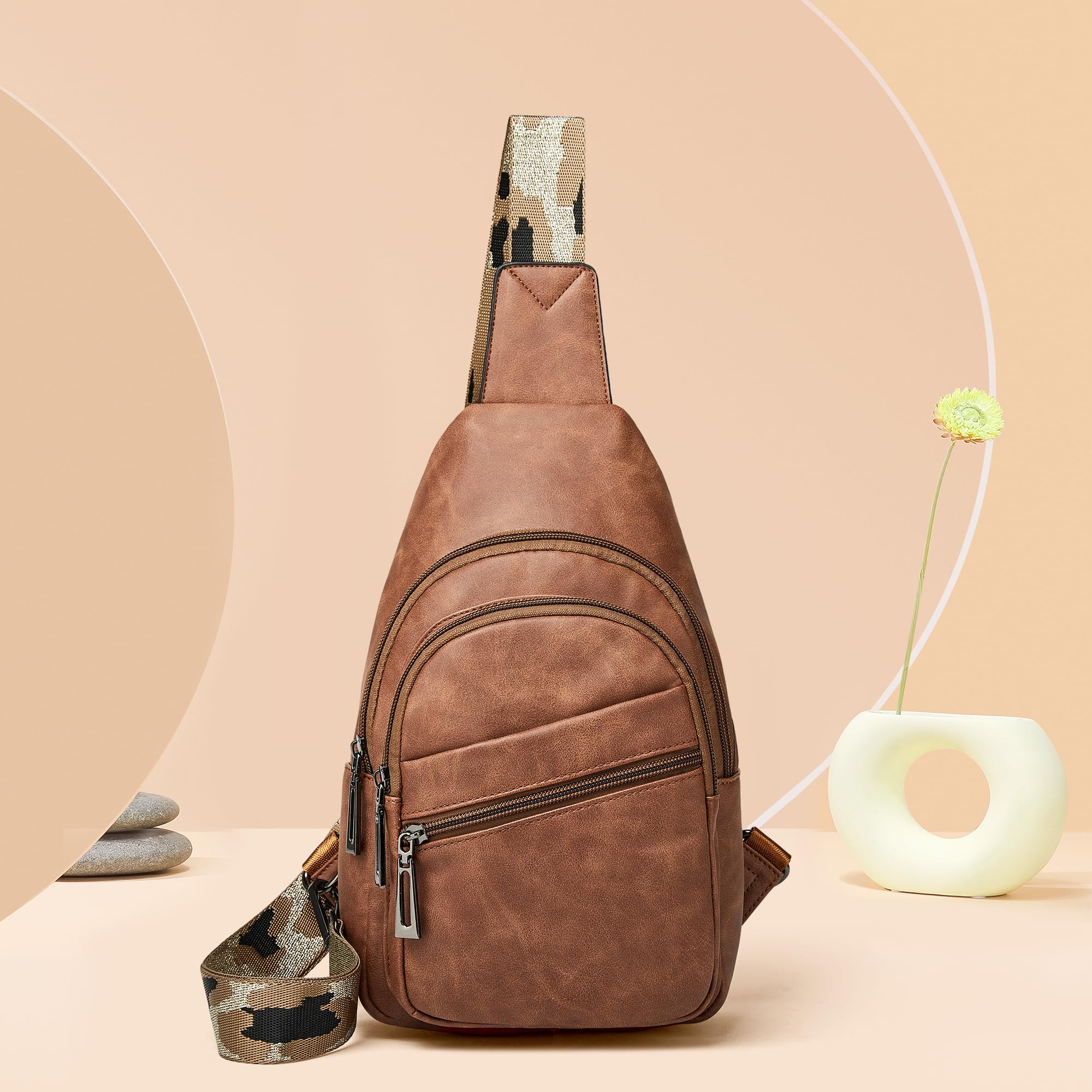 Sling Bag Crossbody Bags for Women Small Cross Body Bag Fanny Packs Chest Sling Purse for Daily Travel Leisure Sport