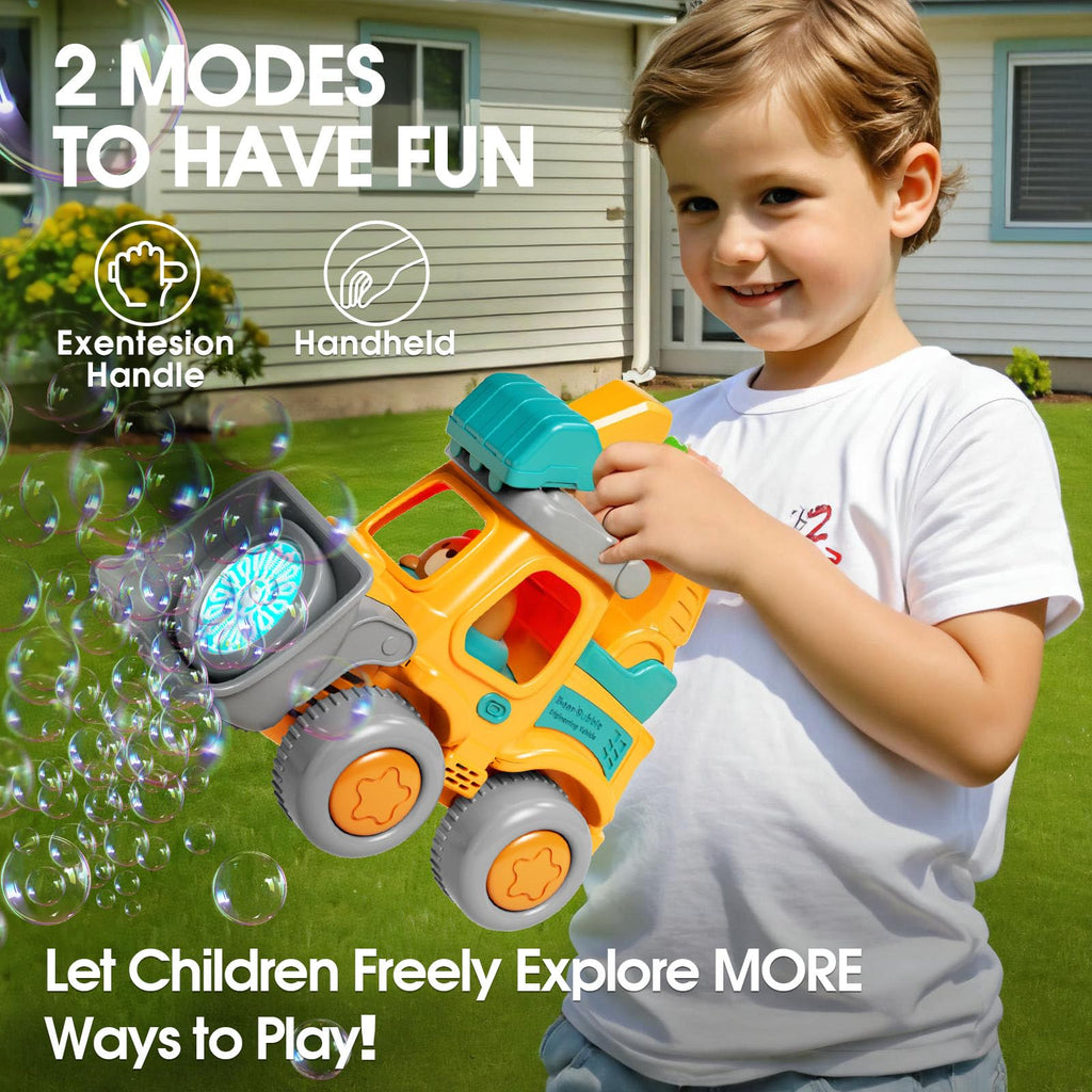 Bubble Lawn Mower Toddler Toys,Engineering Car Bubble Machine Maker Blower Kids Toy Cart,Ideal Gifts for 1-4 Year Old Boy,Girl,Grill Outdoor Child Party Toys with 6X Bubbles Solution Refills,Green