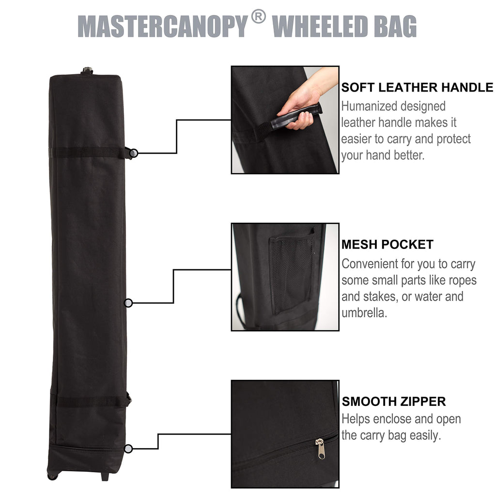 MASTERCANOPY Portable Pop Up Canopy Tent with Large Base (10x10,Dark Gray)