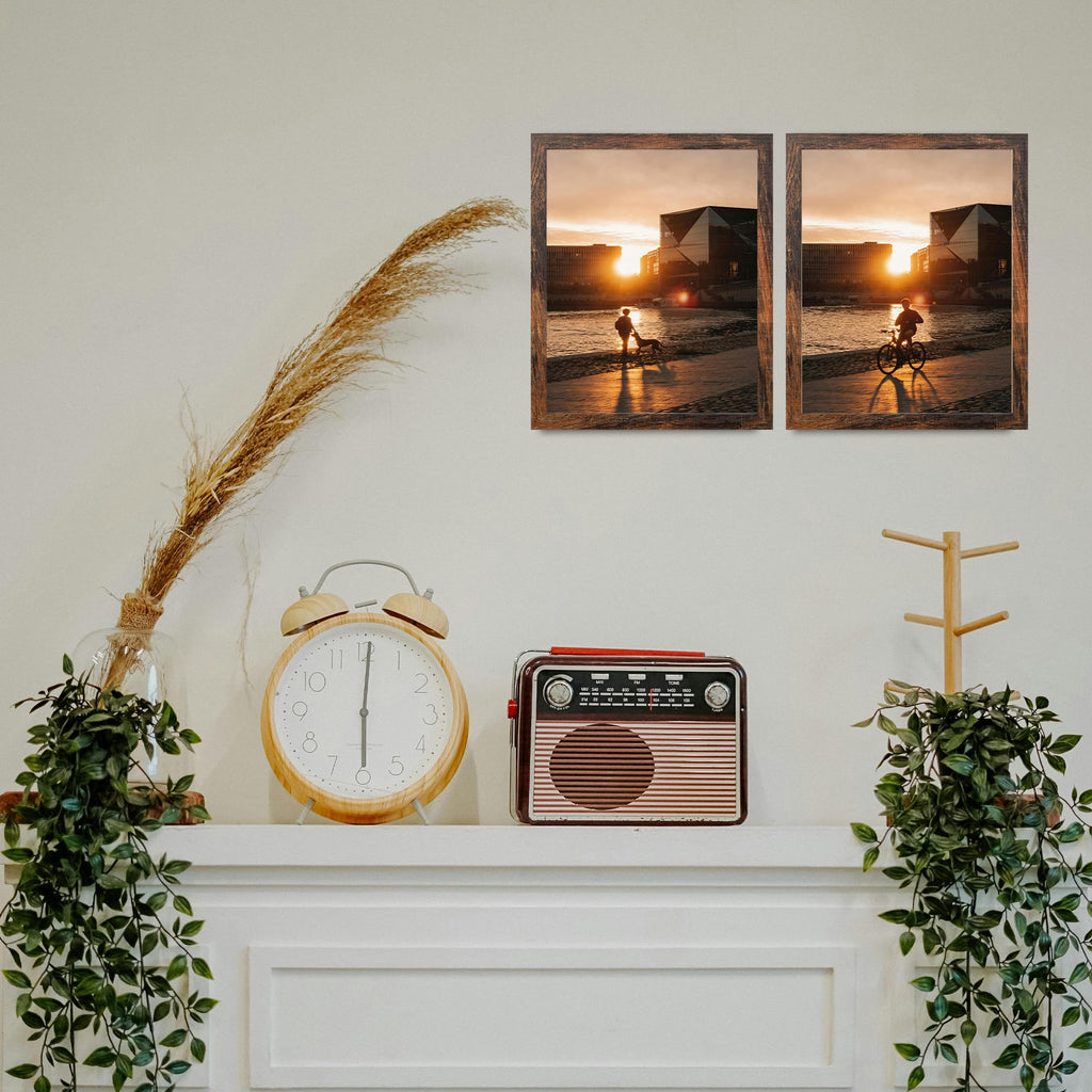5x7 Picture Frame Gold, Display 5x7 without Mat or 4x6 with Mat, Wall Gallery Photo Frames