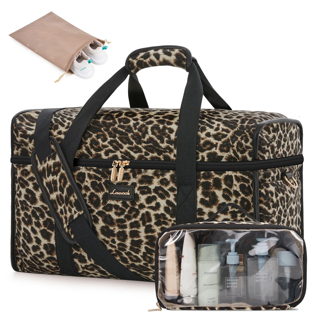 LOVEVOOK Travel Duffle Bag - Weekender & Overnight Bag with Toiletry & Wet Pocket, Carry-On Size, 3pc Set