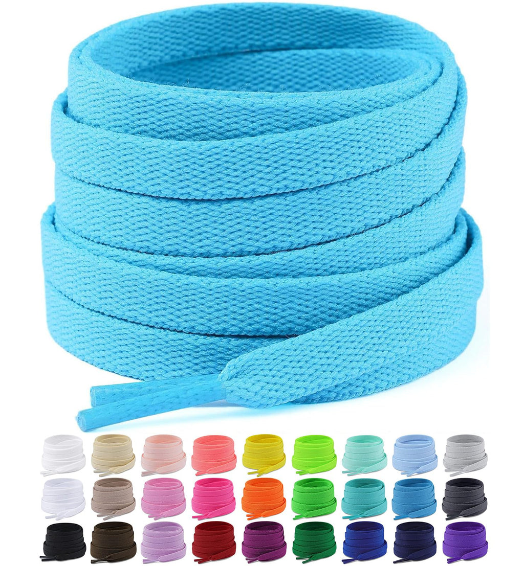 Upgrade Tight Weave Flat Shoelaces 28 Colors 5/16" Wide Shoe Laces for Sneakers - 2Pairs