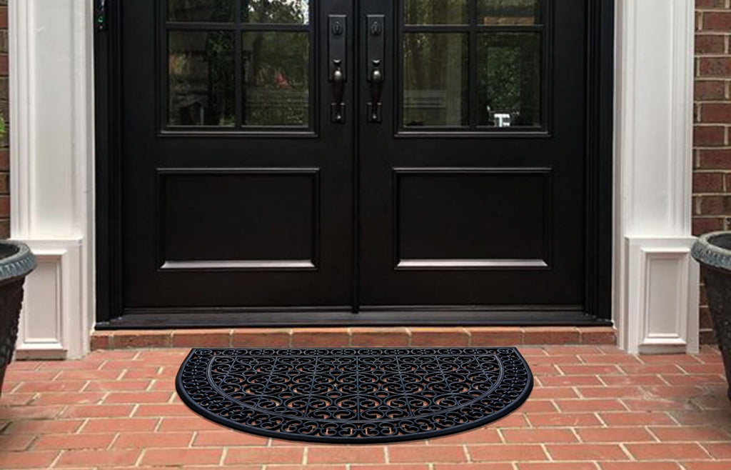 A1 Home Collections 19-LB Heavy Duty Rubber Doormat 24"×57" - Won't Blow Away | Outside Front Door Mat, Mud Dirt Scraper, Non-Slip Drainage Mat for Entryway Patio Garage, All-Weather, 100% Rubber Mats