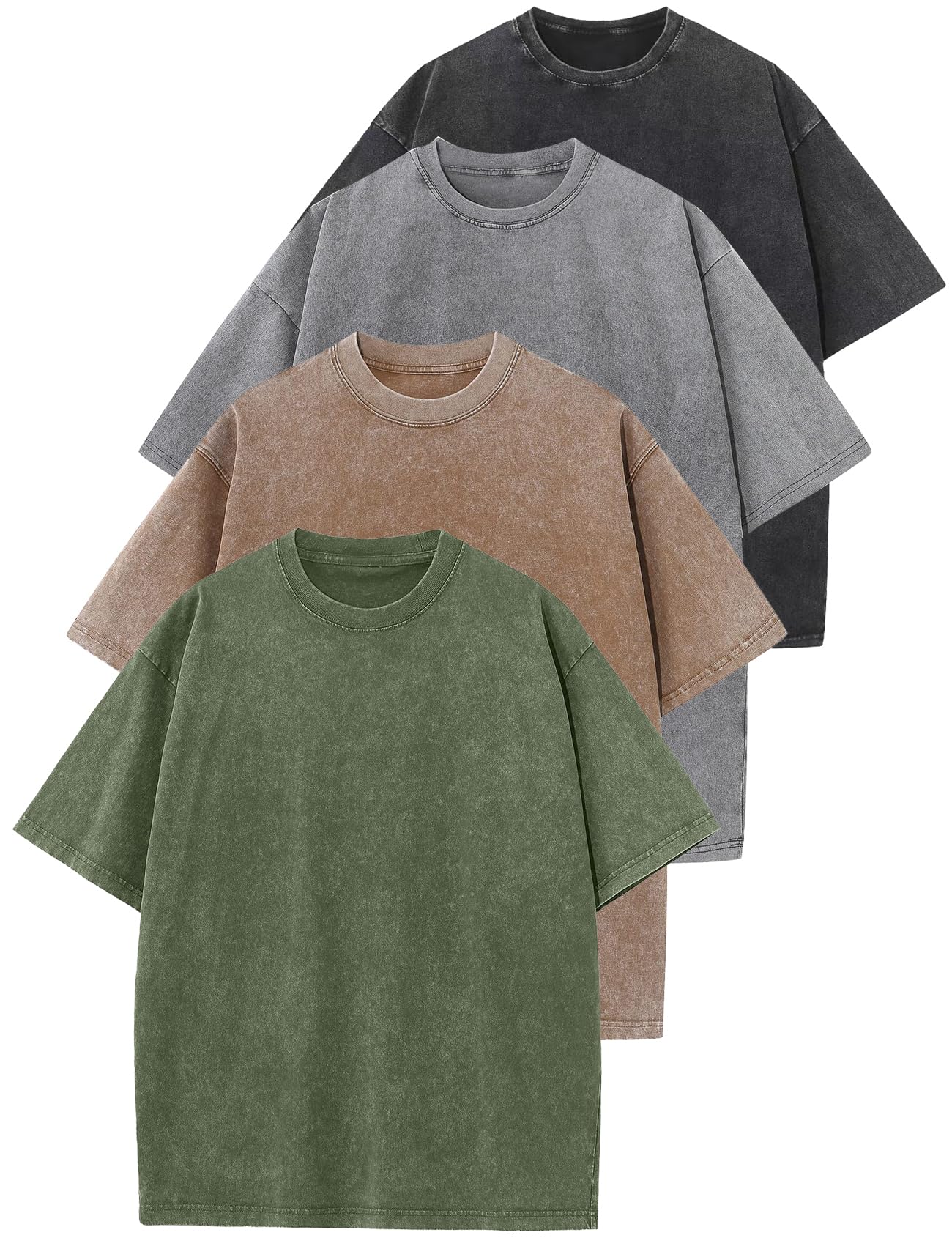 Arssm Men Oversized T Shirts Vintage Tee Loose Fit Short Sleeve Casual Streetwear Baggy Washed Unisex Tops