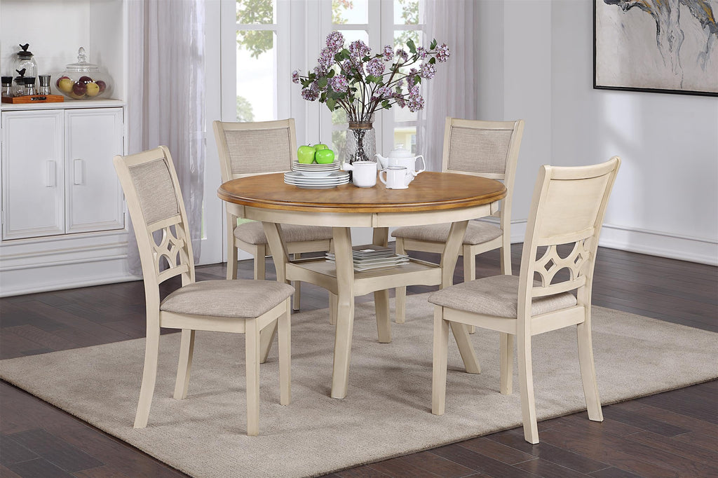 New Classic Furniture Mitchell Dining Room Table, Beige and Brown