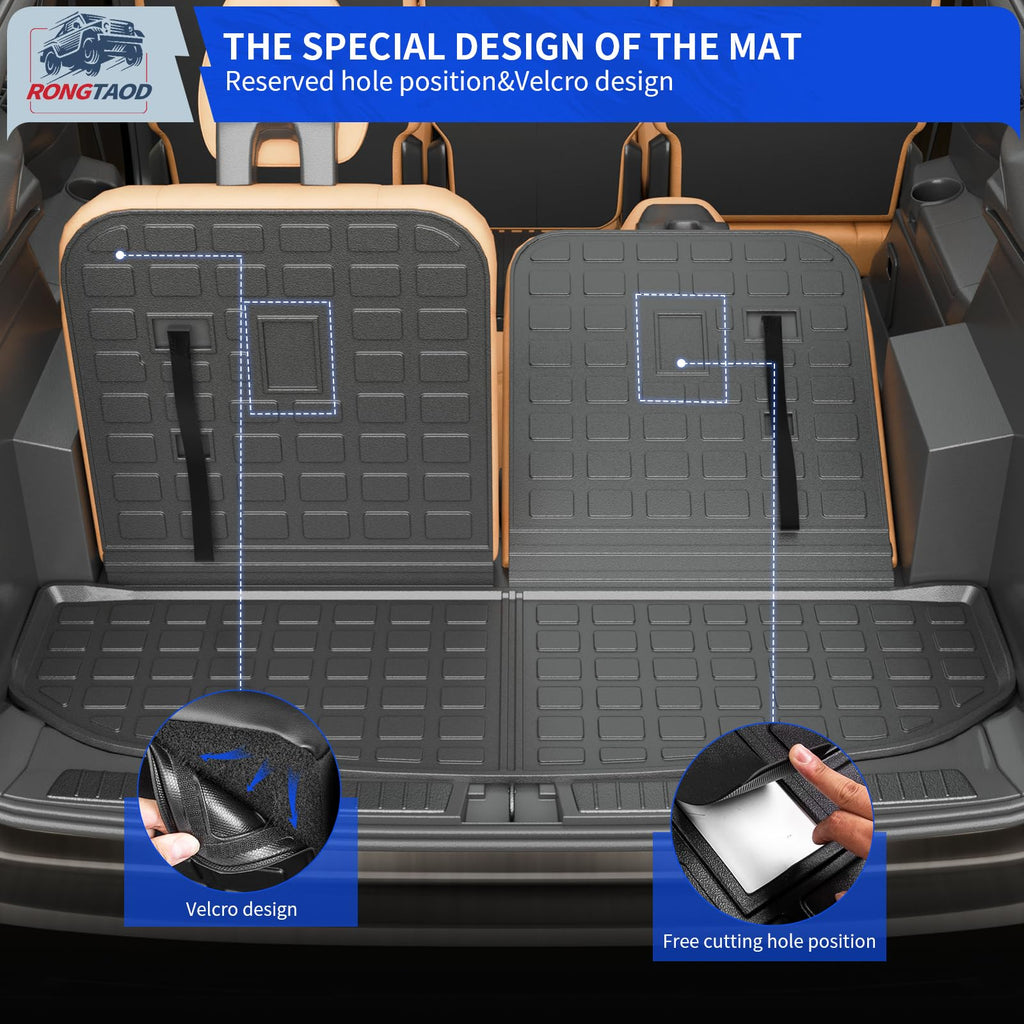 Rongtaod Back Seat Protector Compatible with 2021-2025 2026 Kia Sorento 6&7 Seats Back Seat Cover Kick Mats Cargo Liner Trunk Mat TPE All Weather 2024 Sorento Accessories (2nd Row Backrest Mat)