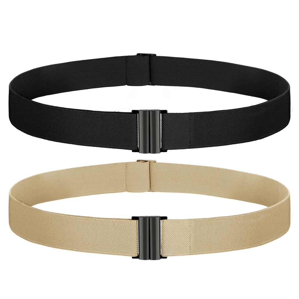 TOURZOO No Show Invisible Belt for Women/Men Elastic Web Strap Waist Stretch Belt with Flat Buckle for Jeans Pants Dresses