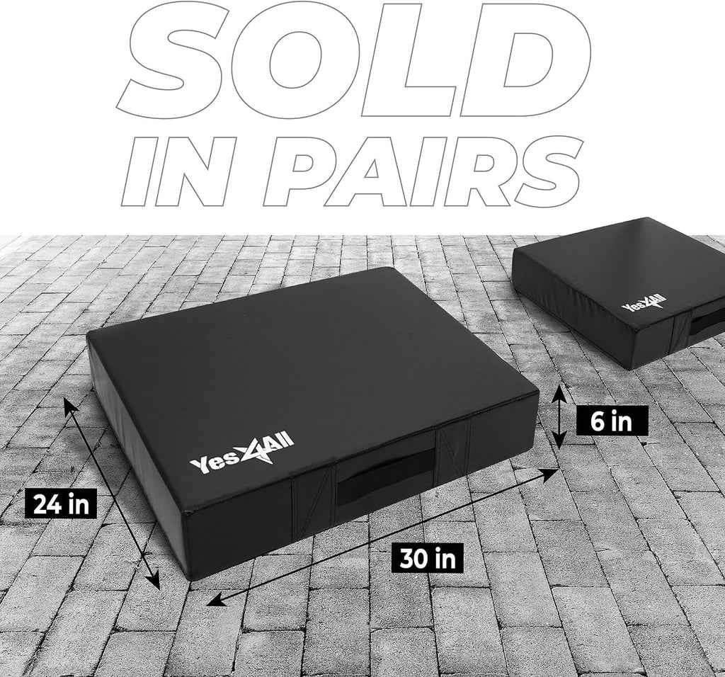 Yes4All Silencer Drop Pads/Weightlifting Drop Pads with PVC Cover & Easy Carry Handles – Sold in PairsVariation Theme