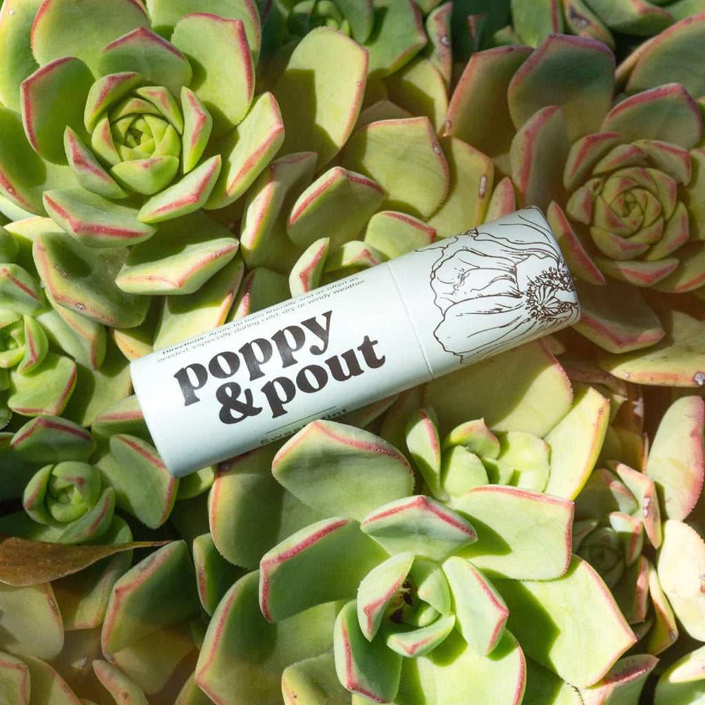 Poppy & Pout Blood Orange Mint Jumbo Lip Balm | All Natural Lip Balms & Moisturizers | Hydrates with Beeswax, Vitamin E, Organic Coconut Oil | Cruelty-Free | Lip Balm in Recyclable Cardboard Tube
