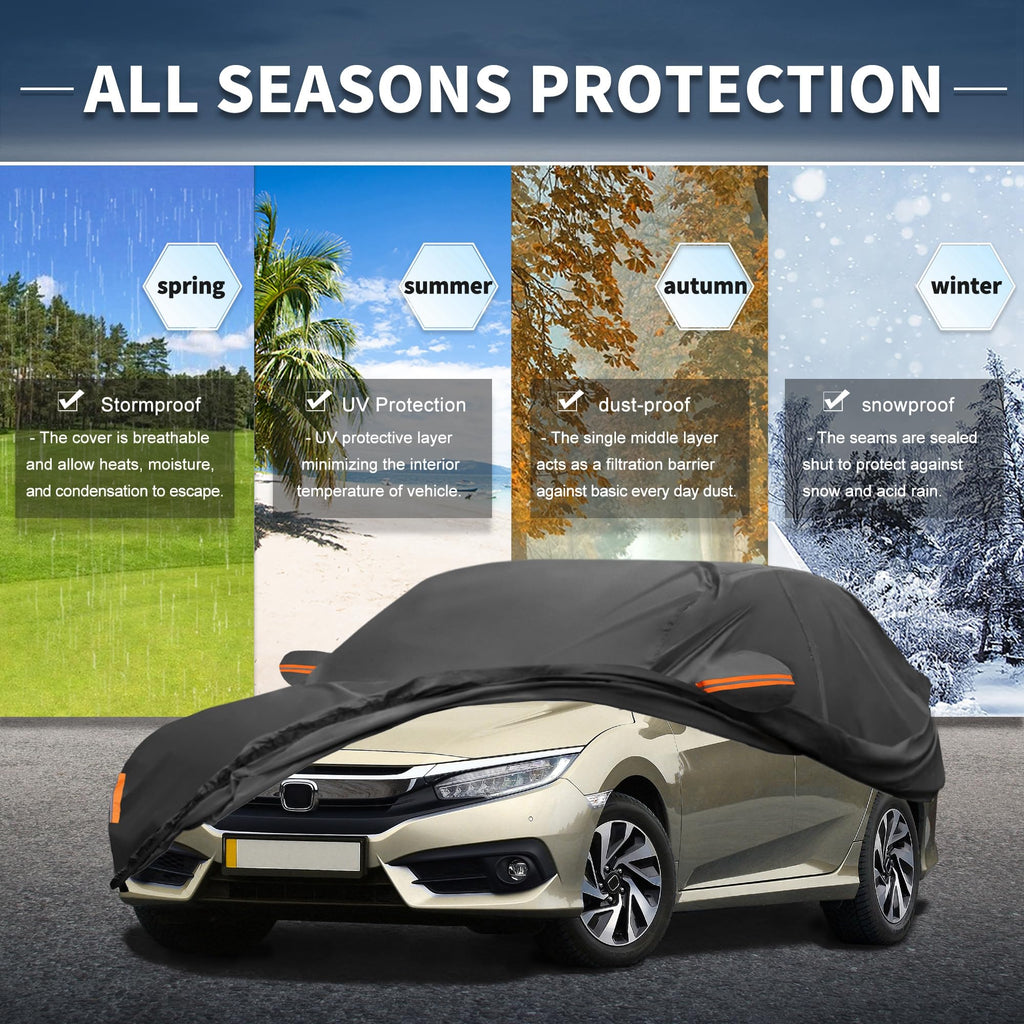 X AUTOHAUX Car Cover for Mini Cooper 2DR 2002-2021 210D-PU Outdoor Full Car Cover All Weather with Door Zipper