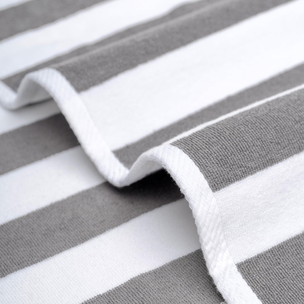 American Soft Linen Cabana Striped Beach Towels, 30x60 inch 4 Piece Oversize Pool Towels, Quick Drying Sand Free Swim Towels, Beige
