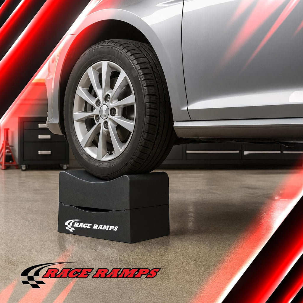 Race Ramps 2-Pack RR-WC-10-2 Car Wheel Cribs, Lightweight & Non-Scratch for Maintenance & Display, 10" - Portable Automotive Platform Riser for Oil Changes and Garage Use