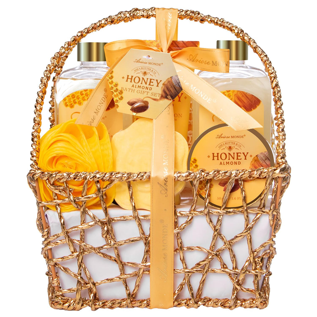 Spa Gift Baskets - Coconut Vanilla Bath Gift Set for Women, Relaxing Spa Kit with Bath Bombs, Body Lotion and Body Scrub, Birthday Gifts for Women, Christmas Spa Gifts for Mom
