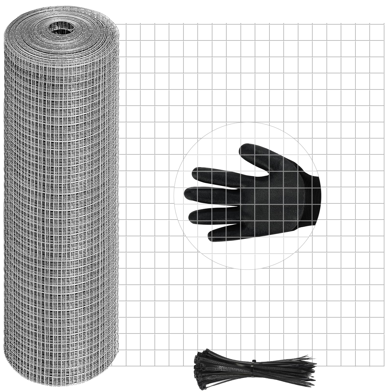 4in x 20ft Hardware Cloth Hot-Dip Galvanized Welded Chicken Wire Fencing - Heavy Duty 1/4inch 19 Gauge Wire Mesh for Garden, Chicken Coop, Rabbit Cage, Rodent & Predator Protection