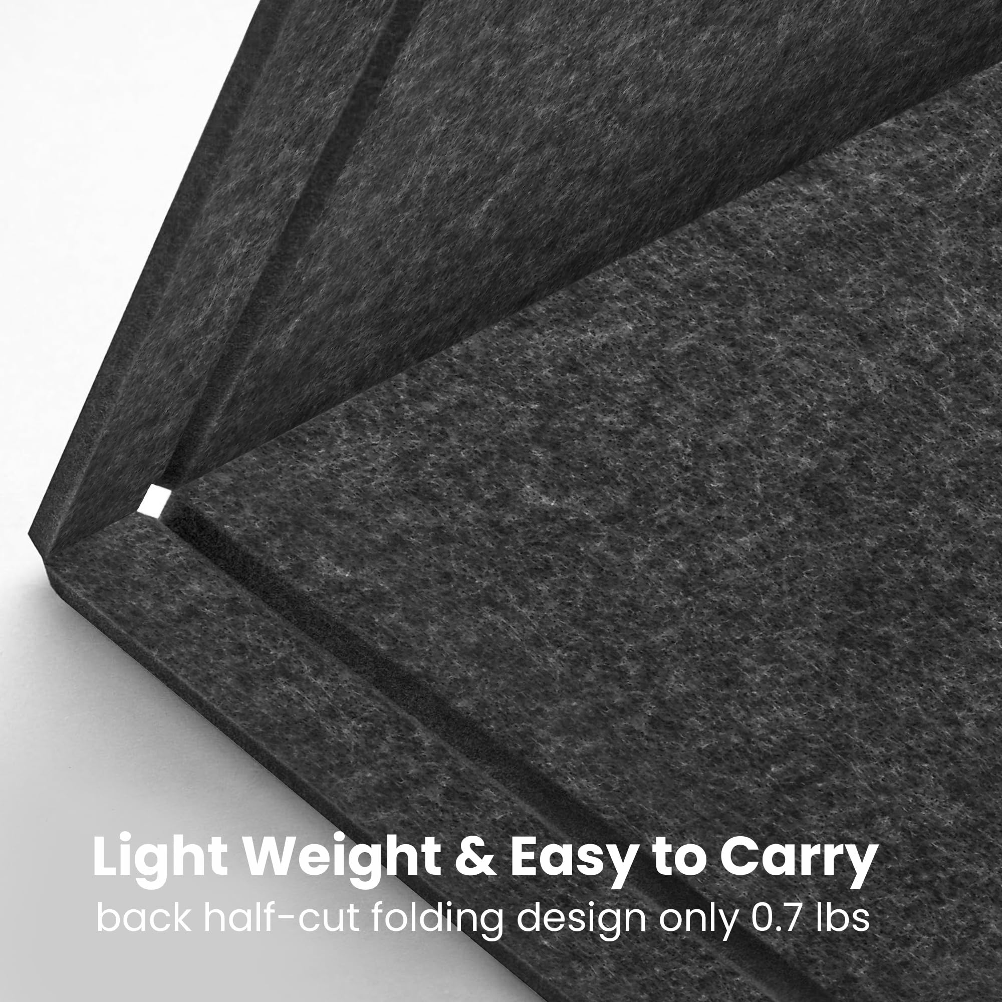 Lightomorrow Bulletin Board, 24 x 18 inches Decorative Felt Pin Board, Vision Board Cork Board Alternative for Wall, Foldable Photo Board Self-Adhesive Vision Board Mood Board with 20 Pushpins - Black