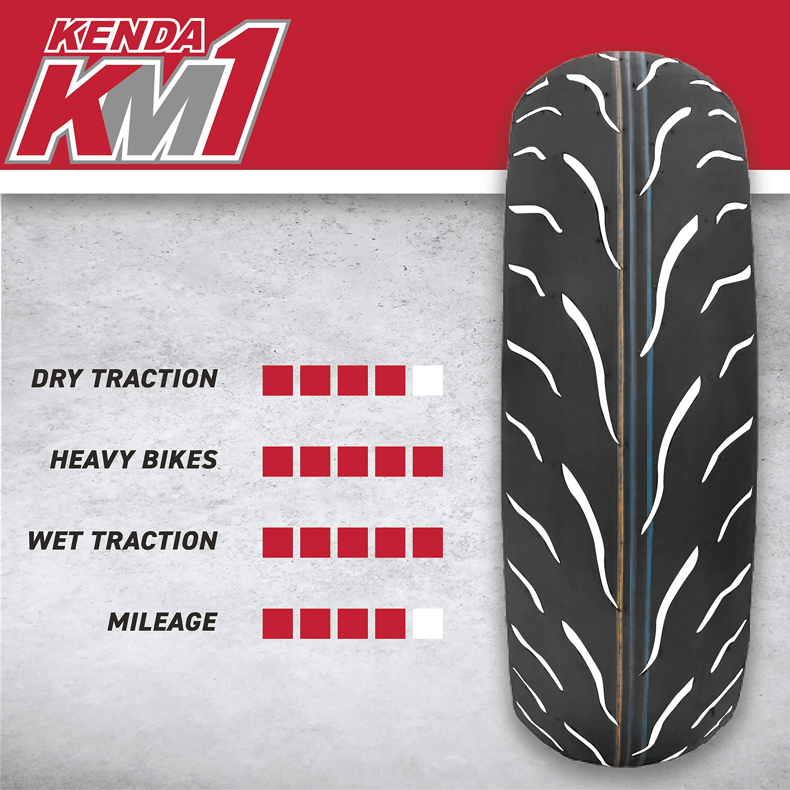 Kenda KM1 (KM001) 110/70R17 Front Tire for Sport Touring Motorcycle 54H - Radial Tire with High-Speed Stability & Excellent Wet Grip w/Keychain (110/70-17)