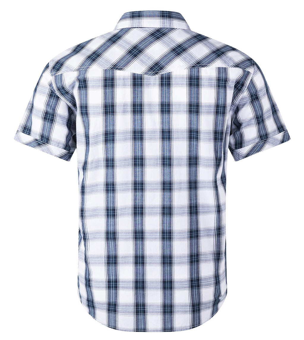 Men's Western Snap Casual Shirt Two Pocket Short Sleeve Shirt