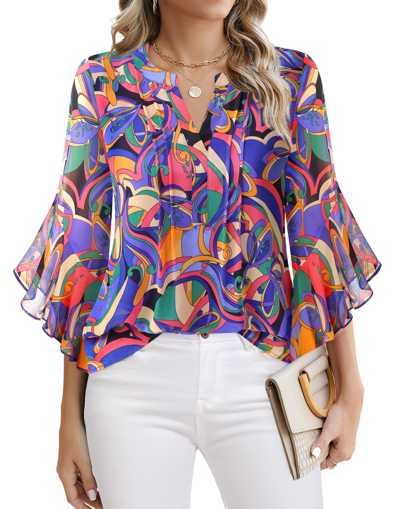 Timeson Women's 3/4 Sleeve Top | Dressy, Casual