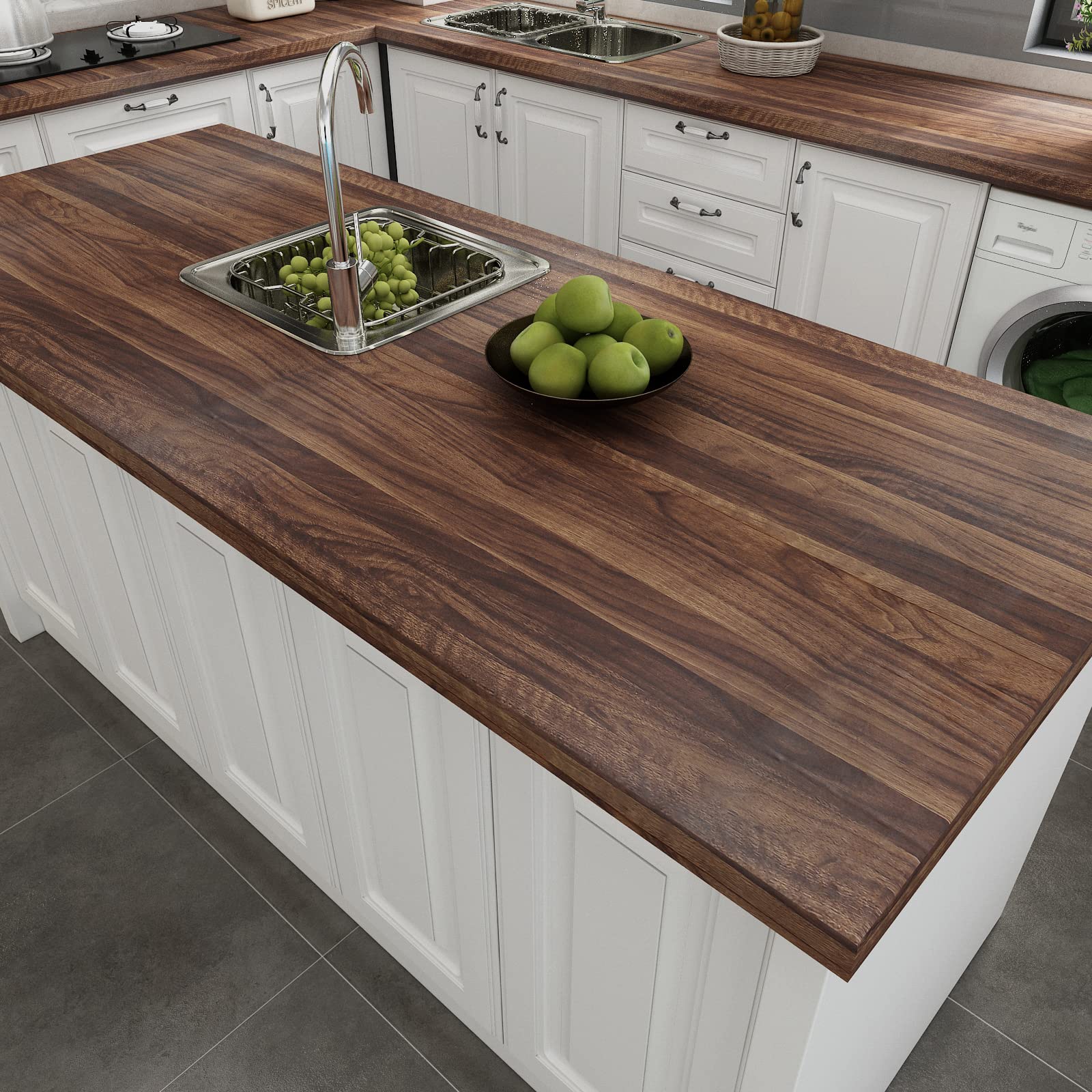 Decotalk Wood Contact Paper Wood Grain Contact Paper for Countertops Walnut Wood Countertop Vinyl Wrap Peel and Stick Wallpaper Dark Brown Wood Self Adhesive Contact Papers for Cabinets 12x120 inch
