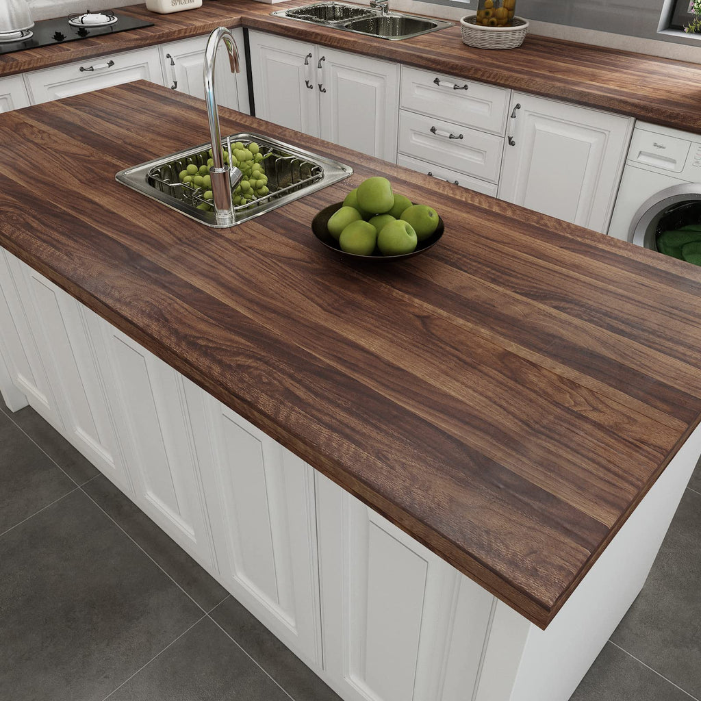 Decotalk Wood Contact Paper Wood Grain Contact Paper for Countertops Walnut Wood Countertop Vinyl Wrap Peel and Stick Wallpaper Dark Brown Wood Self Adhesive Contact Papers for Cabinets 12x120 inch