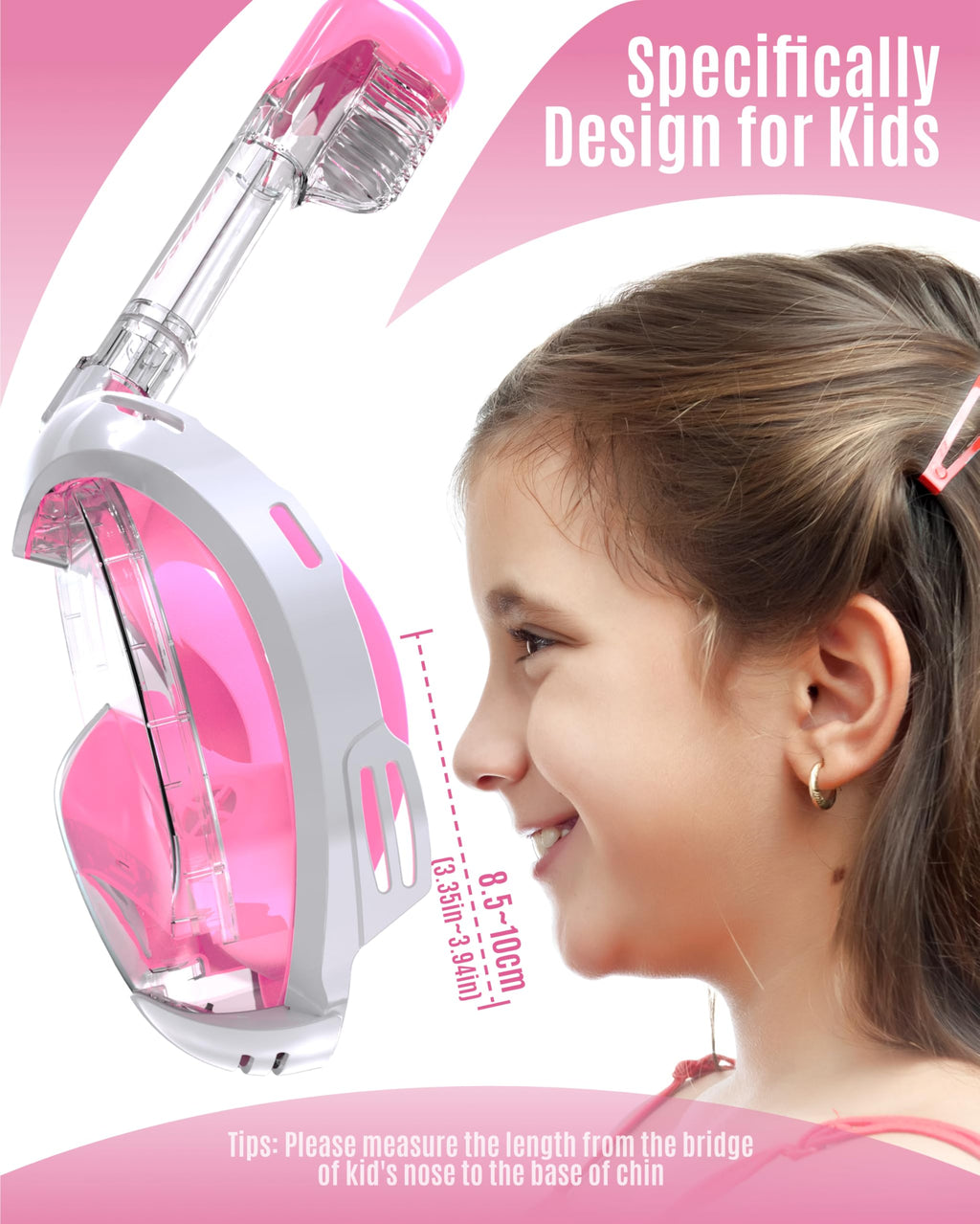 G2RISE Kids Snorkel Mask Full Face Snorkel Set, Snorkeling Gear for Kids with 180 Degree Panoramic View, Anti-Leak & Anti-Fog