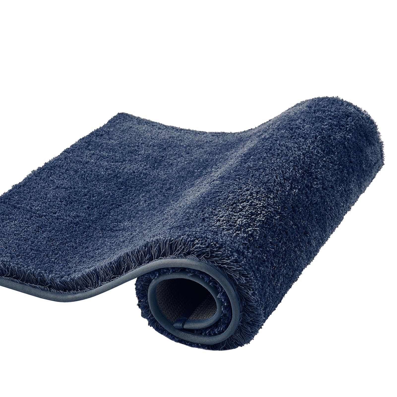 CozeCube Circle Fleece Bath mats for Bathroom, Fluffy Absorbent, Melange Quick Dry Microfiber Bath Rugs, Non Slip Washable Shower Mat Gifts, Brown, 24" X 16"