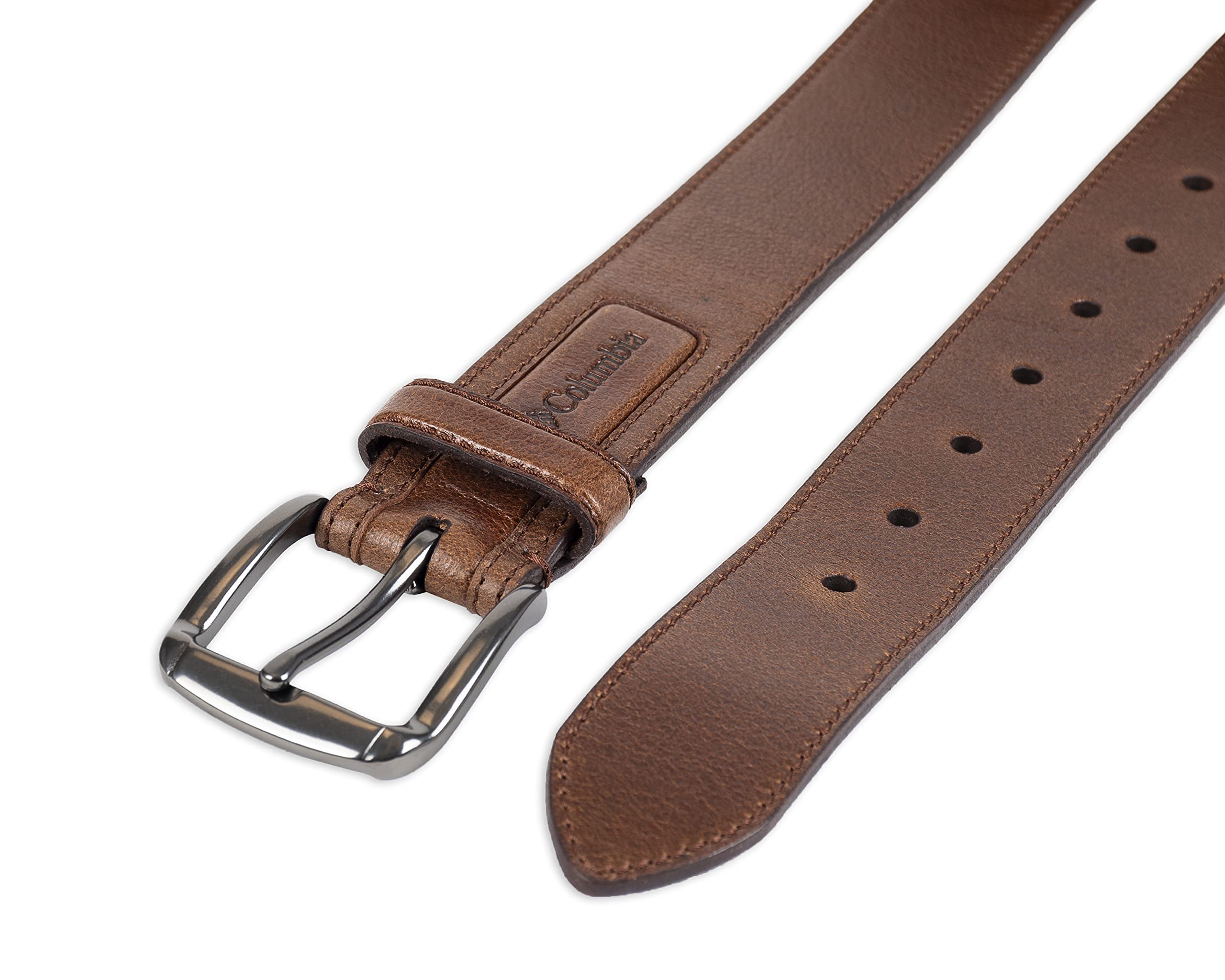 Columbia Men's Leather Casual Belt Tan & Brown Classic Style for Everyday Wear
