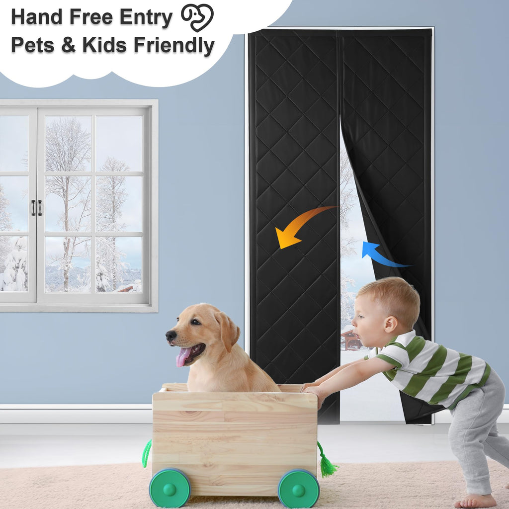 RYB HOME Summer Heat Blocking Thick Quilted Insulated Curtains, Thermal Insulated Curtains Room Divider for Energy Saving Window Treatment for Bedroom Living Room, W32 x L80, Black, 1 Panel