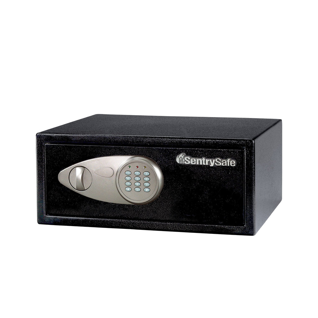 SentrySafe Medium Safe with Digital Keypad, Lock Box with Code has Interior Lining and Bolt Down Kit that Secures Pistol, Money, 0.41 Cubic Feet, 7.6 x 11.4 x 10.4 Inches, X041E