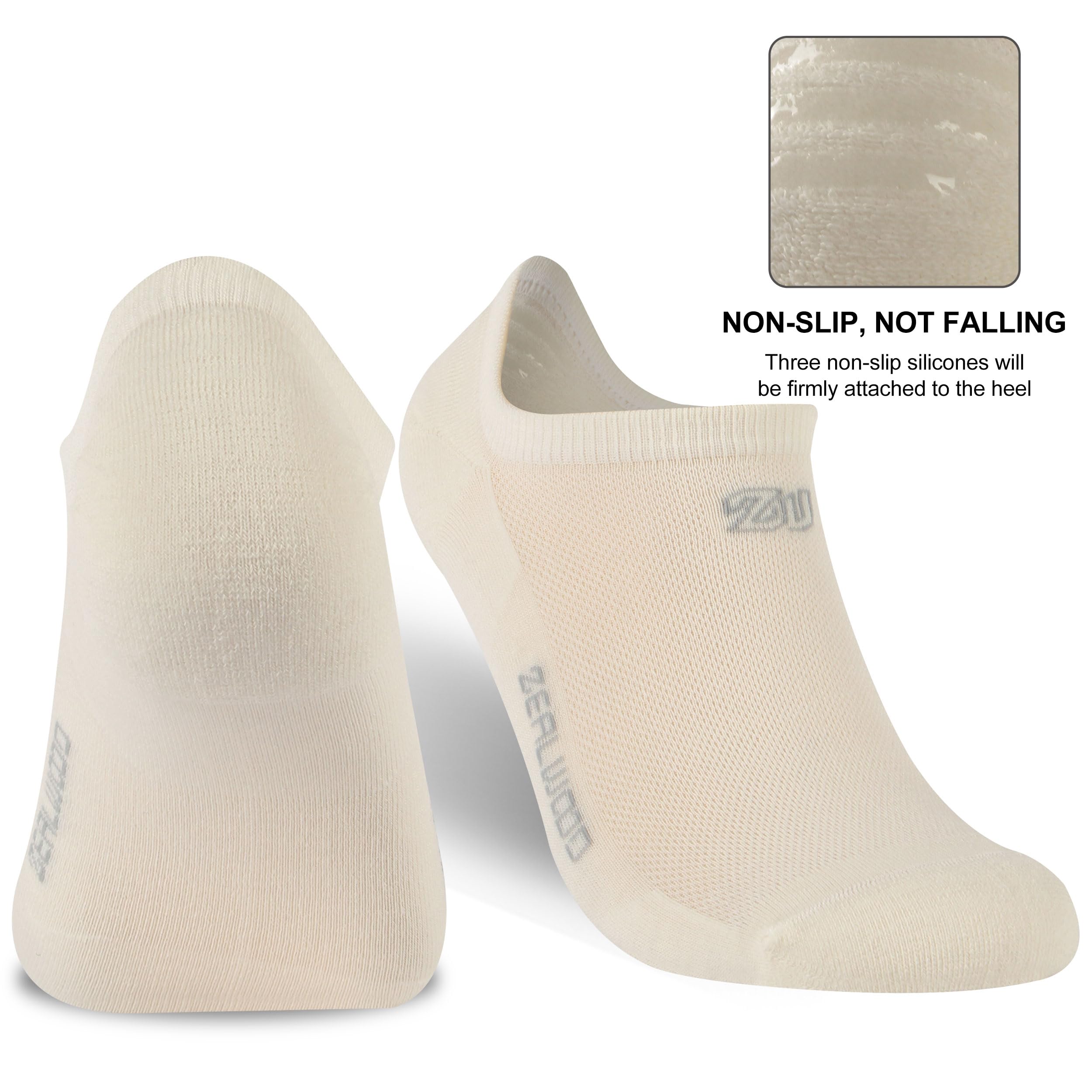 No Show Athletic Socks, ZEALWOOD 3 Pairs Merino Wool Ultra-Light Running Tennis Golf Socks for Men Women