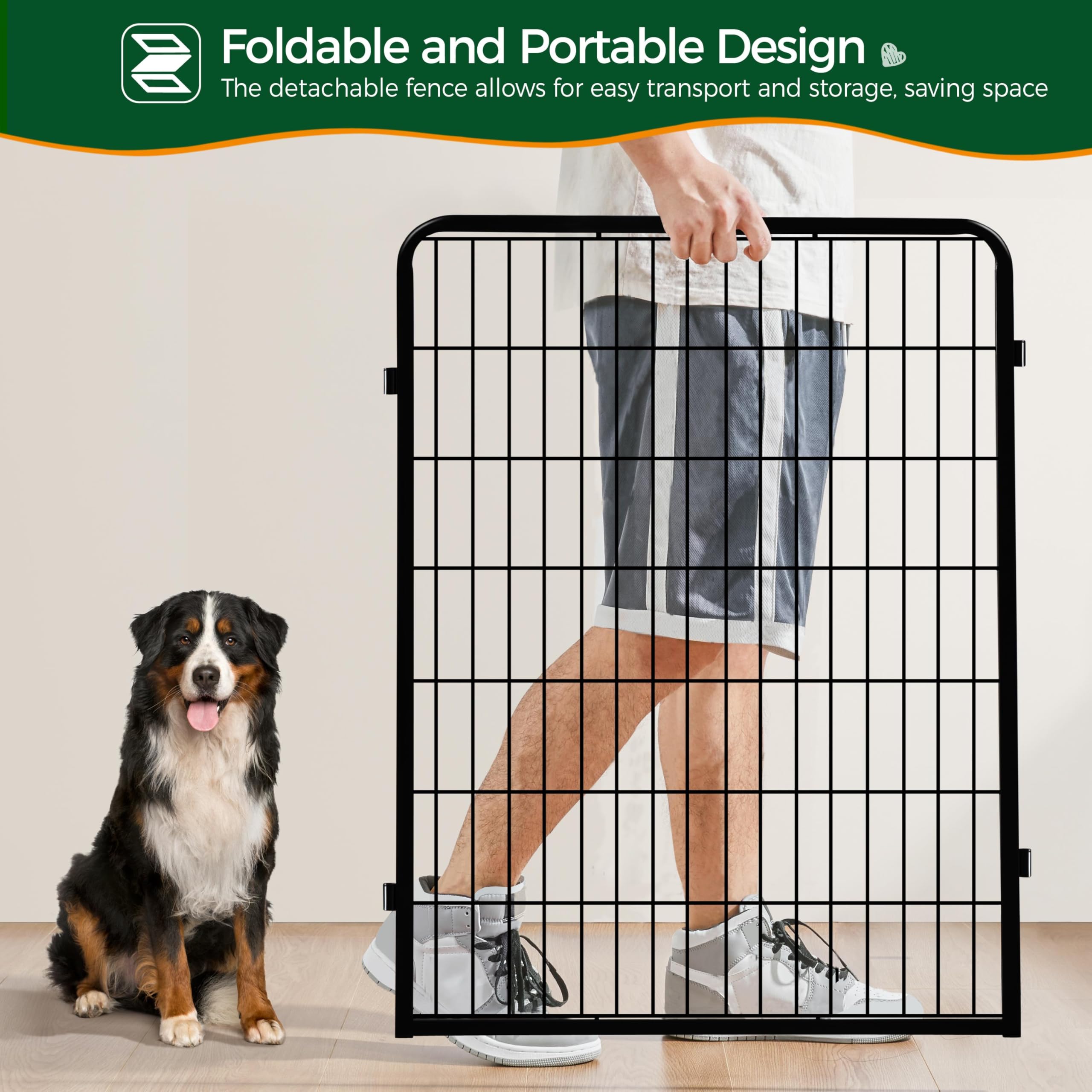 Yaheetech Dog Playpen, 24 inch 2 Panels Dog Pen for Indoor Heavy Duty Puppy Exercise Pen Metal Pet Fence for RV Camping/Yard/Garden